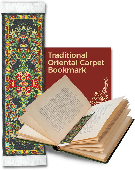 Oriental Carpet Bookmarks Kajara - Authentic Woven Carpet - Rug Bookmarks - Beautiful, Elegant, High Quality, Woven Cloth! Best Gifts for Men Women Adults Teens Teachers & Librarians!