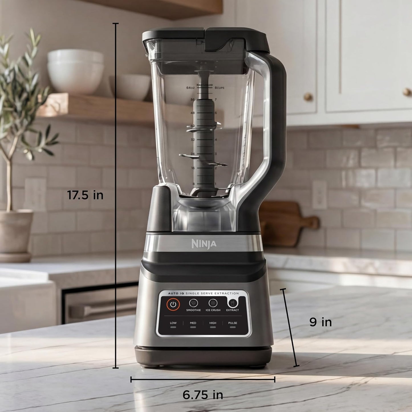 Ninja BN751 Professional Plus DUO Blender, 1400 Peak Watts, 3 Auto-IQ Programs for Smoothies, Frozen Drinks & Nutrient Extractions, 72-oz. Total Crushing Pitcher & (2) 24 oz. To-Go Cups, Black