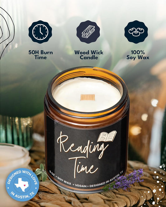 Book Lover Candle, Unique Book Lovers Club Presents, Thoughtful Gift Ideas for Bookworms and Librarians, Ideal Reading Gifts for Readers, for Birthday, Christmas, Special Occasions, Gift Ready