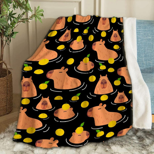 Capybara Throw Blanket Fannel Fleece Super Soft Funny Blanket Travel Throw Blanket for Bed Couch Sofa 40 x 50 Inch for Kid