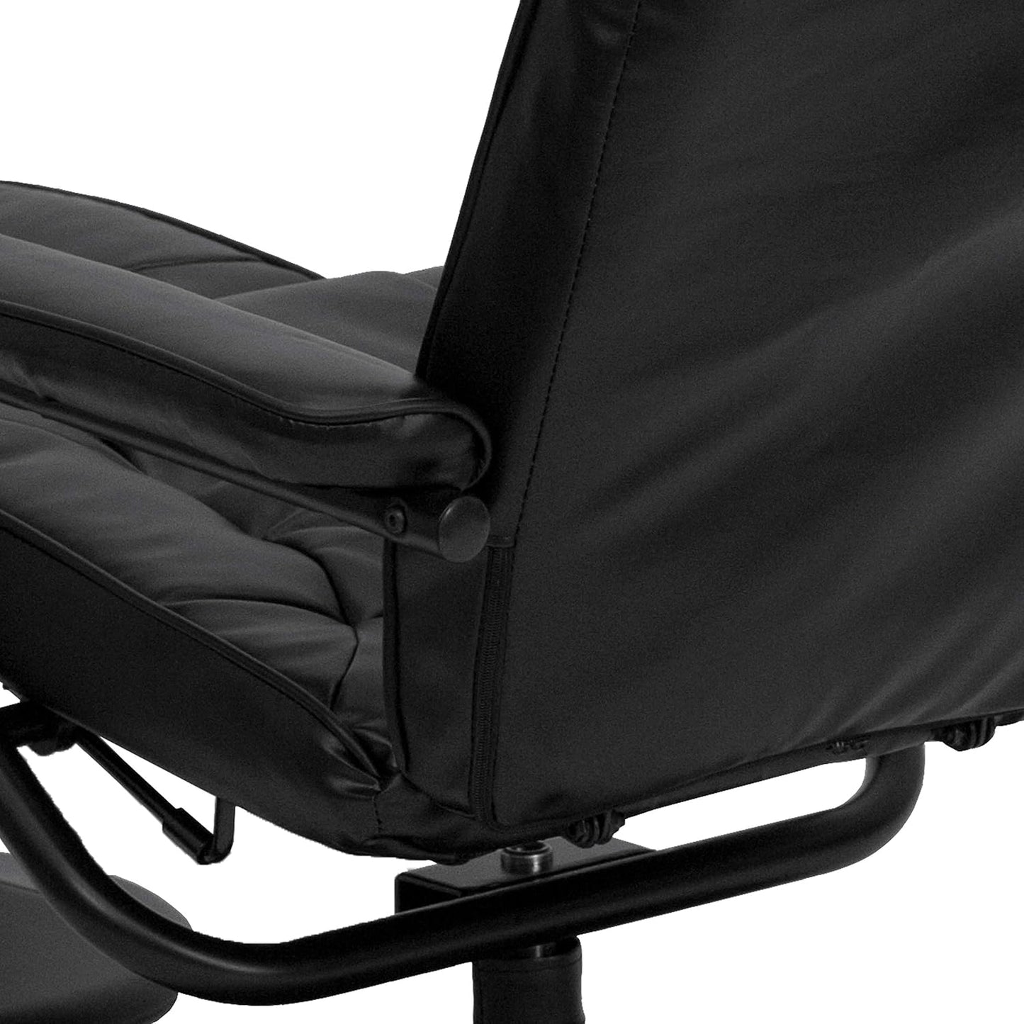 Flash Furniture Rachel Contemporary Multi-Position LeatherSoft Recliner Chair with Ottoman, 360-Degree Swivel Recliner Chair and Ottoman Set, Black
