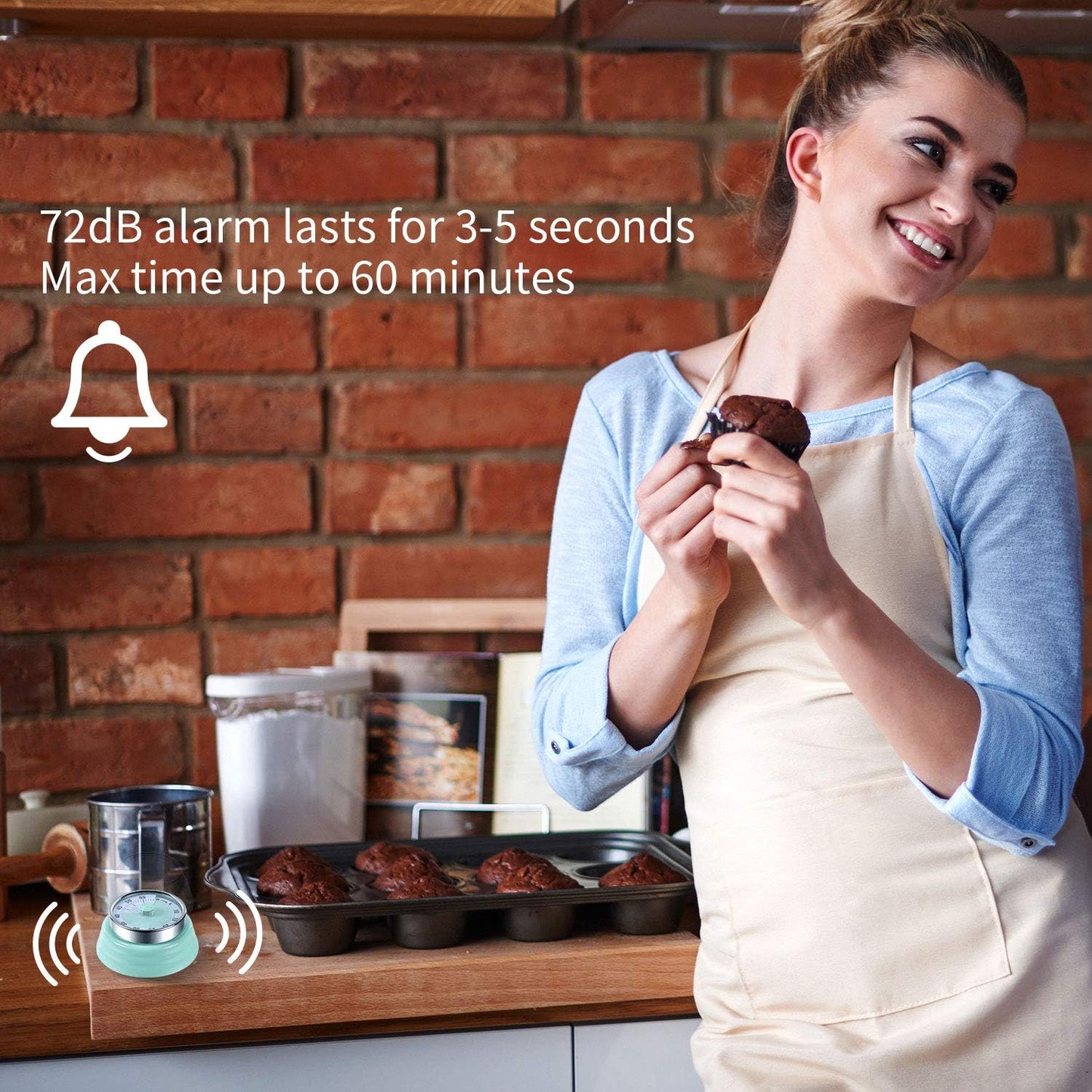 LAOPAO Kitchen Countdown Timer - Magnetic Mechanical Timer, No Battery Required