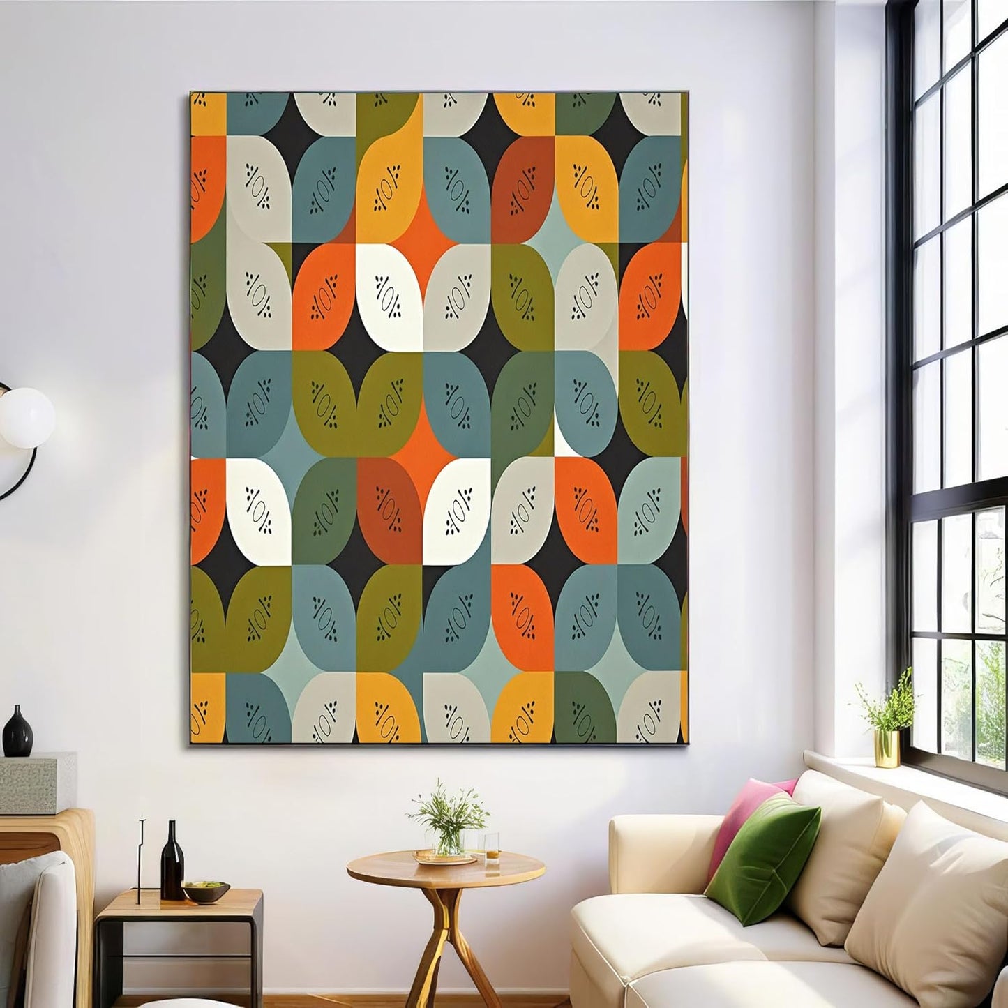 GDJSMIN Abstract Shapes Wall Art, Geometric Patterns Poster for Reading Room Living Room Decor 24 x 36 inch Unframed
