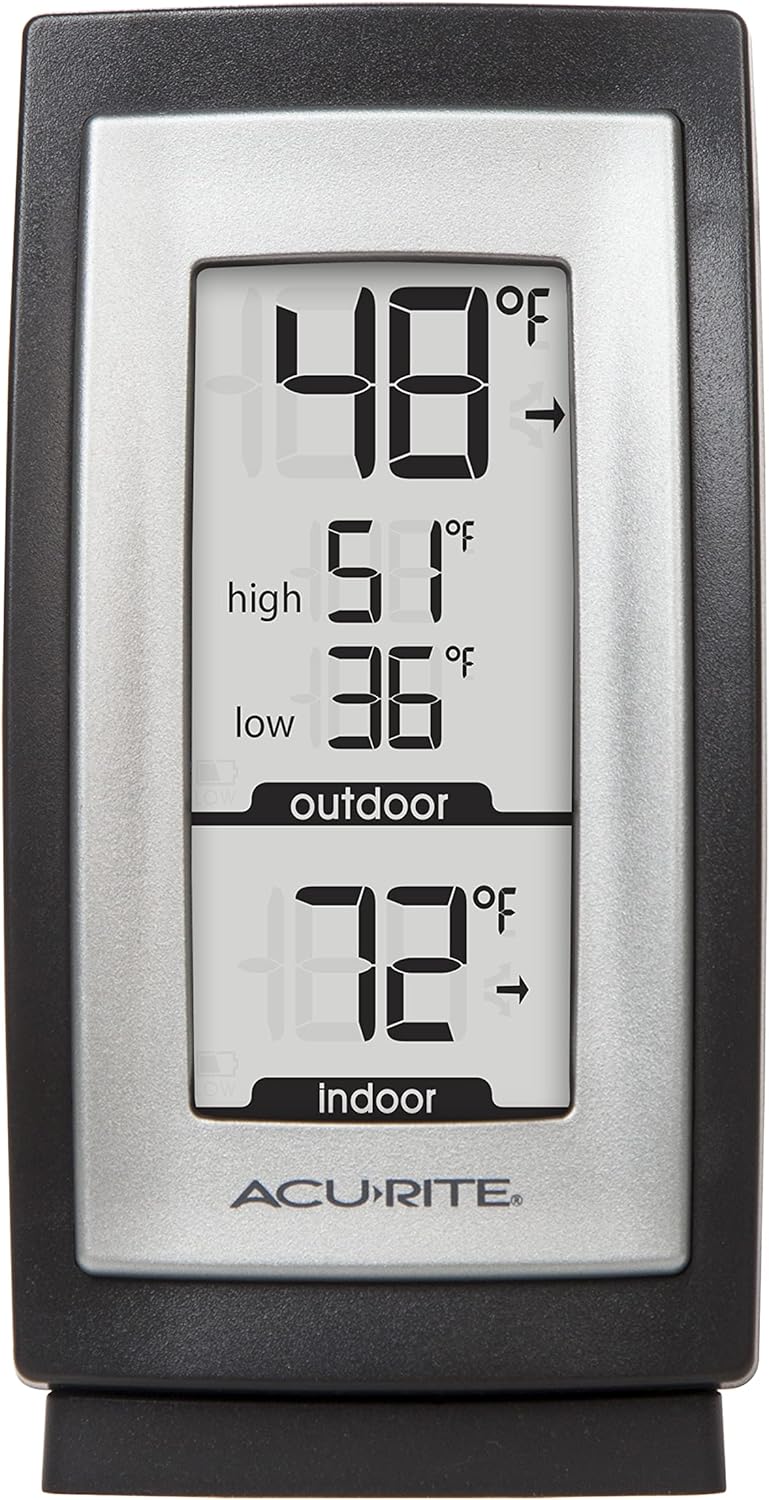 AcuRite 00831A2 Digital Thermometer with Indoor / Outdoor Temperature,Black