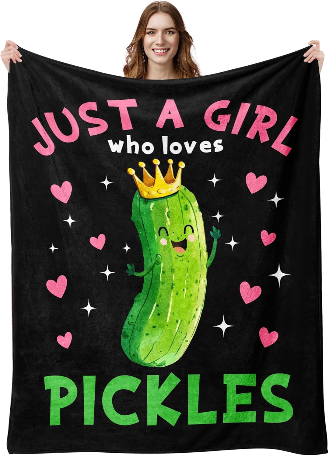 Pickle Blanket for Kids Girls, Pickles Gift for Pickles Lovers, Pickle Themed Present, Best Birthday Christmas Pickle Gift Ideas, Soft Warm Cozy Blanket 40"x50"