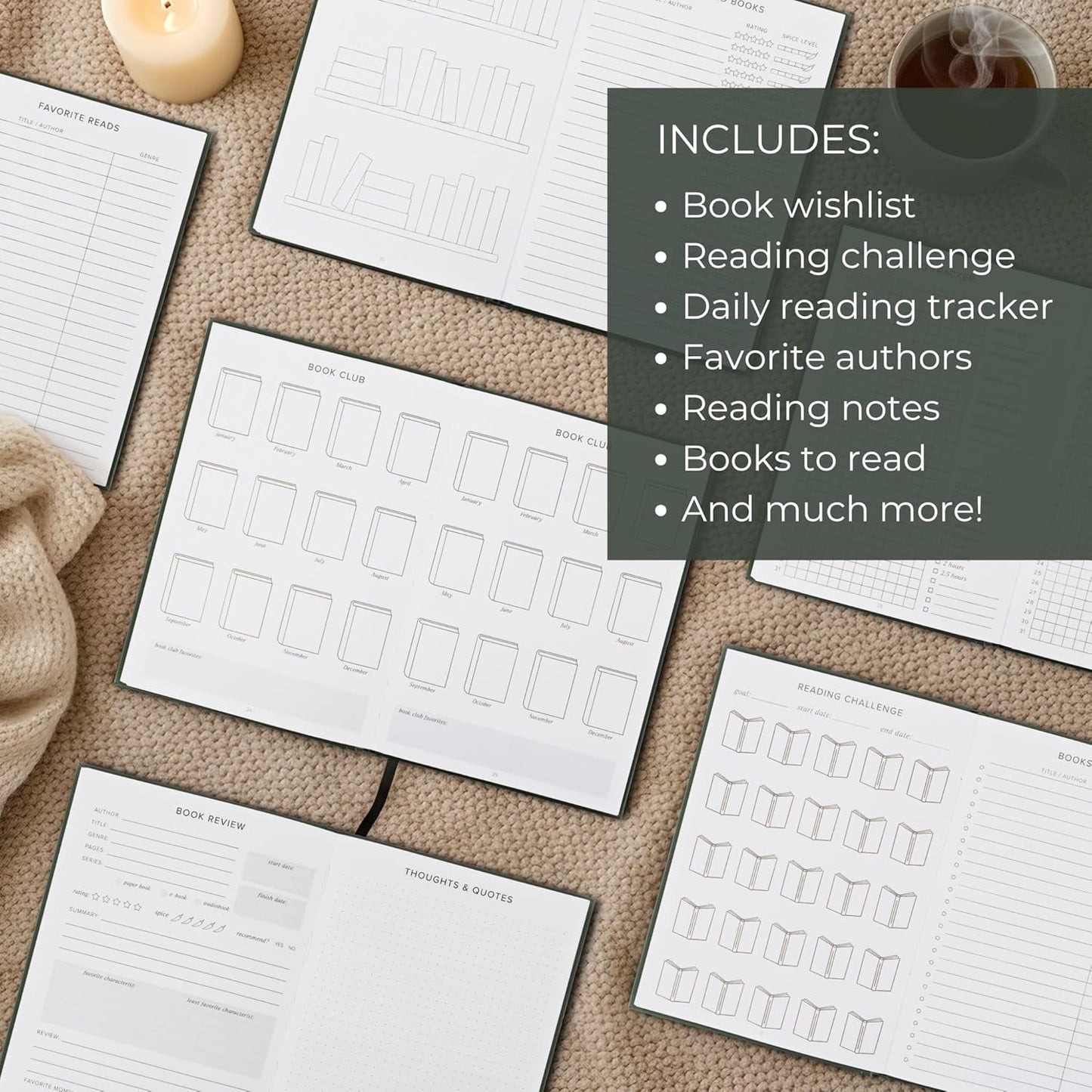ZICOTO Beautiful Reading Journal for Book Lovers - Sturdy Hard Cover Journal Makes a Great Gift for Readers - The Perfect Tracker with Reading Log & Review Pages For Keeping Notes on Your Favorite Books