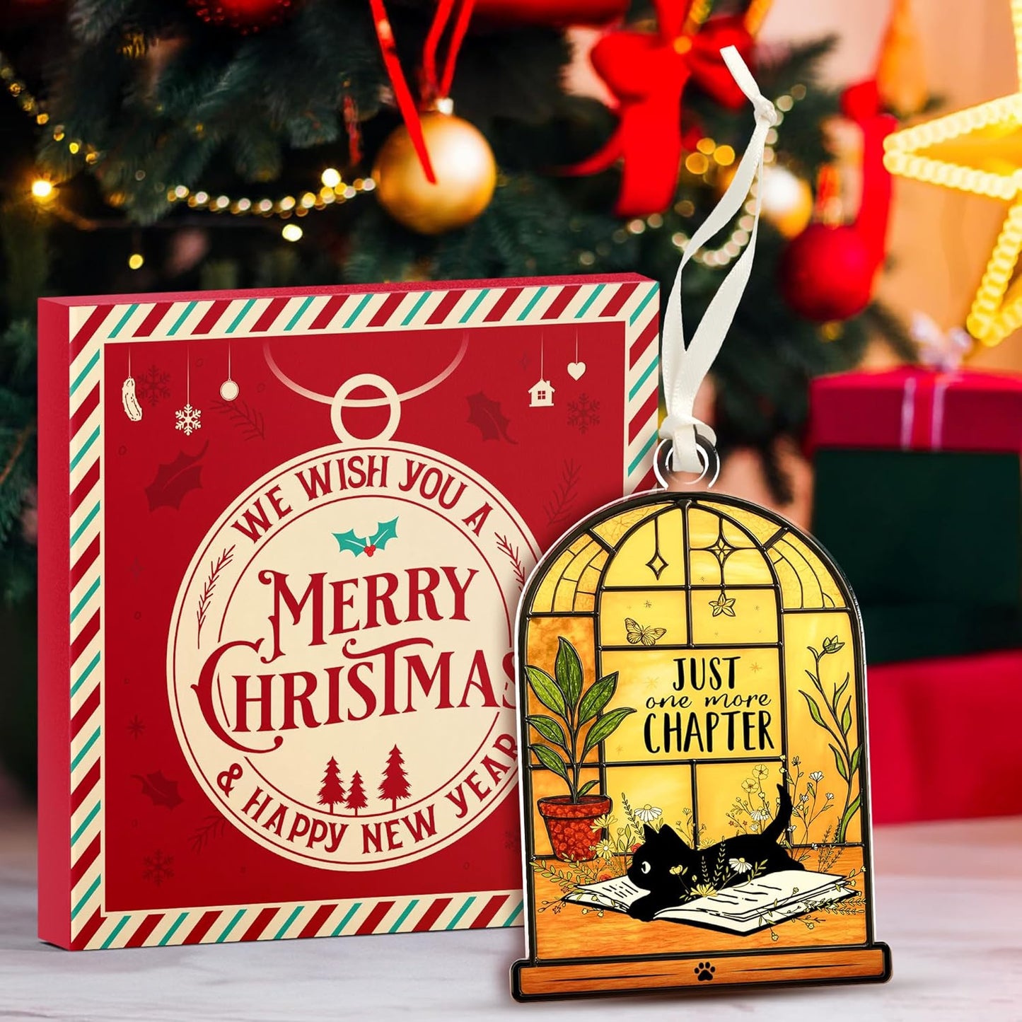 Book Ornament - Gifts For Book Lovers, Books Ornaments For Christmas Tree, Bookish Gift For Women, Gift For Readers book Lovers Women, Books Club Ornaments, Ideas Gifts For Readers, Bookworm's Present