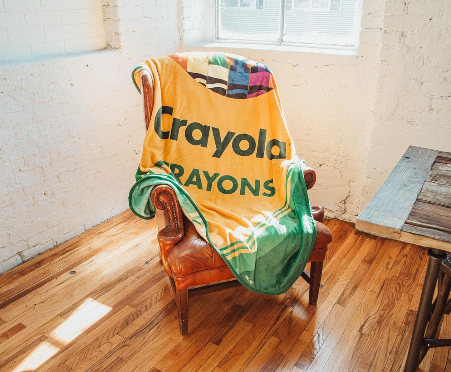 Crayola Crayon Box Retro-Style Fleece Throw Blanket | Plush Soft Cover for Sofa, Bed | 45 x 60 Inches