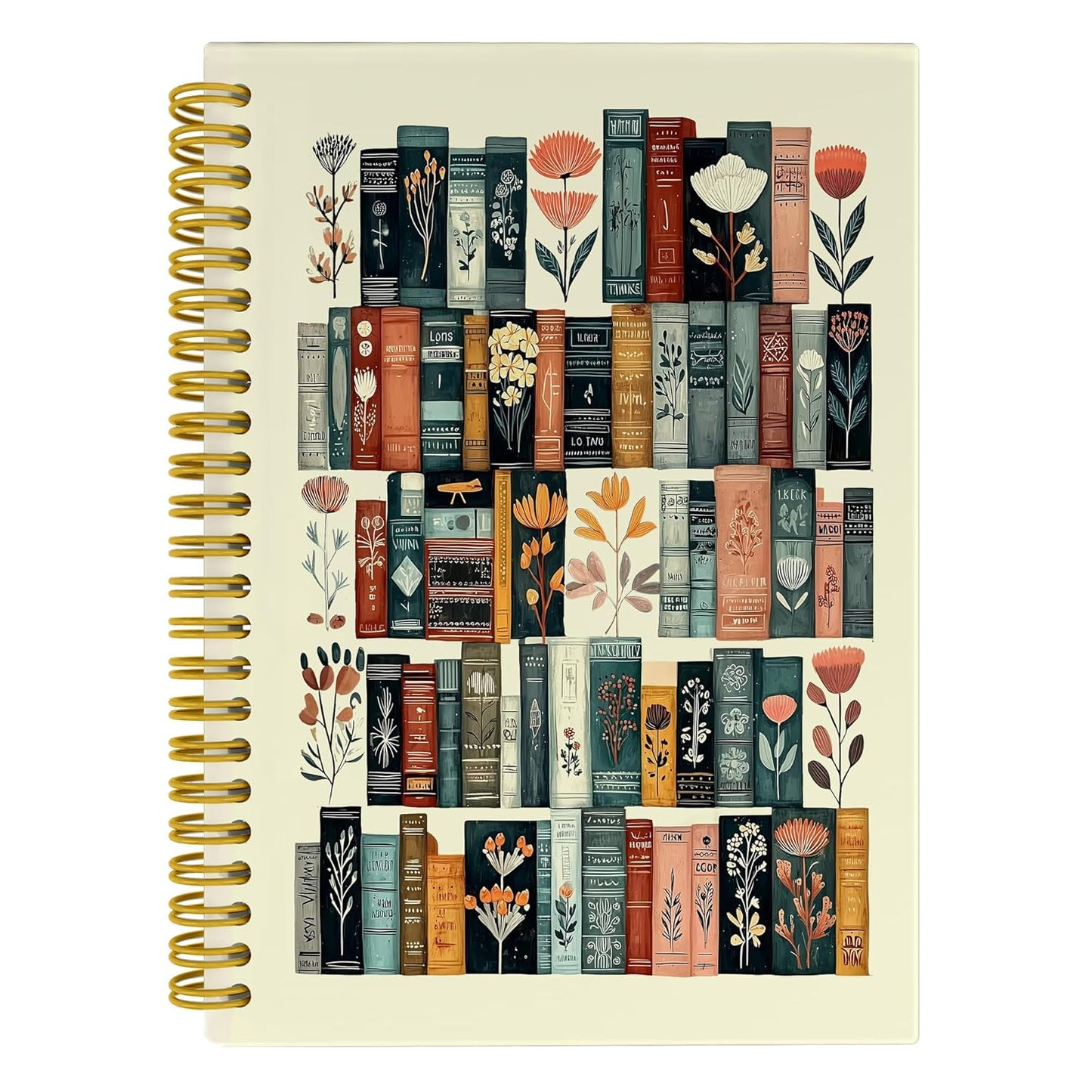 EUYTHNGYF Vintage Book Reading Tracker Notebook Journal for Note Taking,Book Lover Club Gifts for Women，Floral Flower Journals Books for Writing, Hardcover Spiral Notebook Journal, 5.5x8.3 Inch