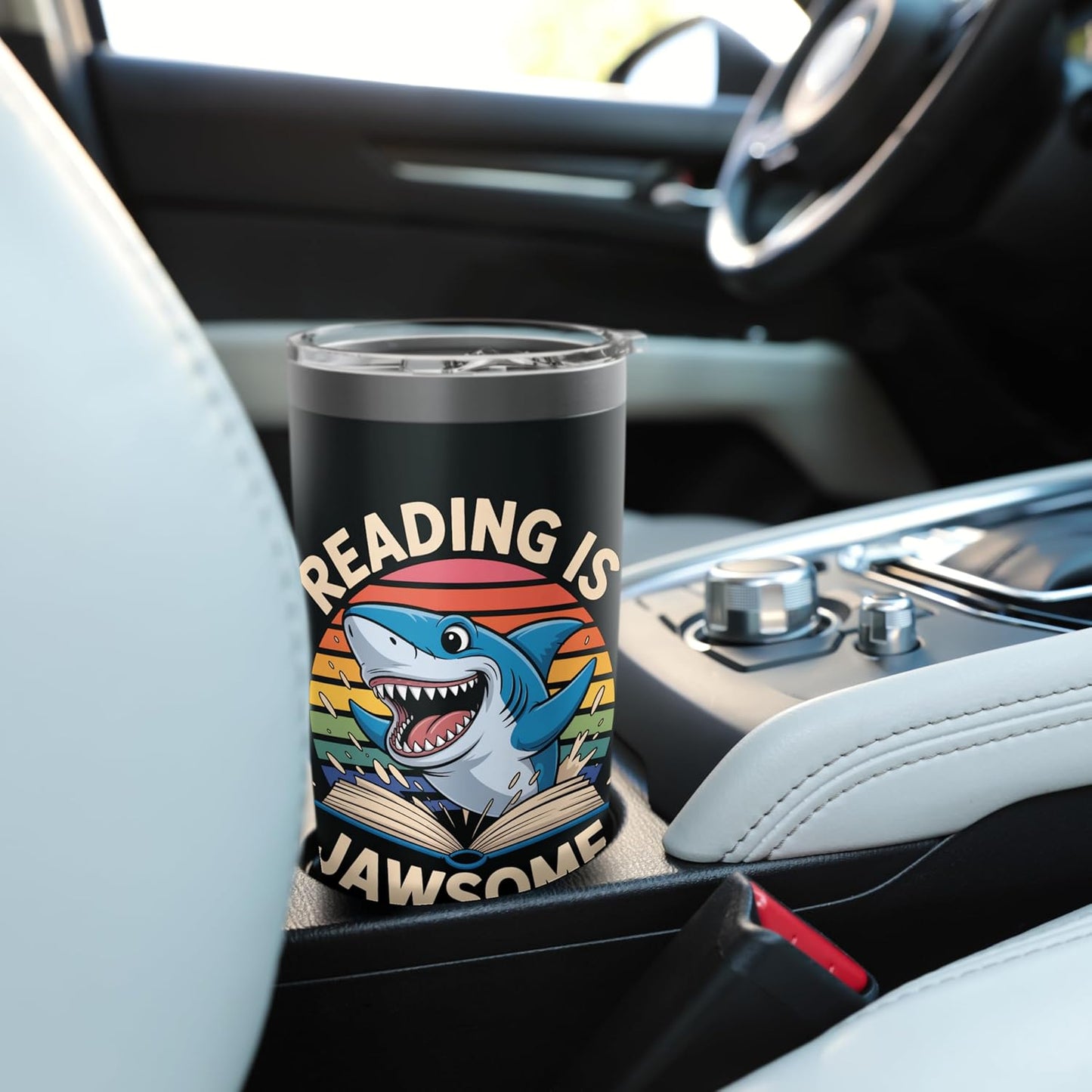 Reading Is Jawsome Shark reading Stainless Steel Insulated Tumbler