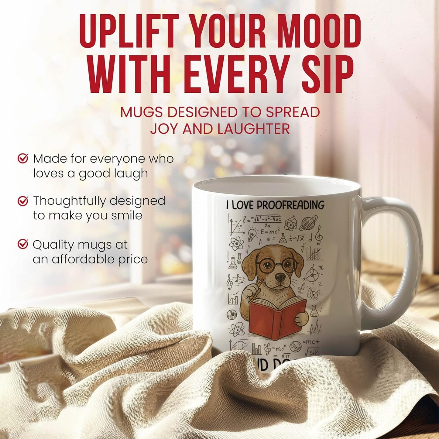 Proofreading And Dogs Mug - Editing Coffee Cup - Literature Lover Funny Gift From - Tea Mugs - Cups - 11 Oz Ceramic Gifts For Owners, Birthday, Him, Her, Christmas, Appreciation Day, Book Lovers