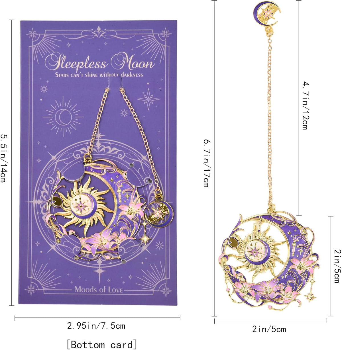 Metal Bookmarks Set 4pcs for Reading Women and Men, Stars and Moon Magic Reading Accessories, Fantasy Book Marks Gifts for Book Lovers Readers Kids Page
