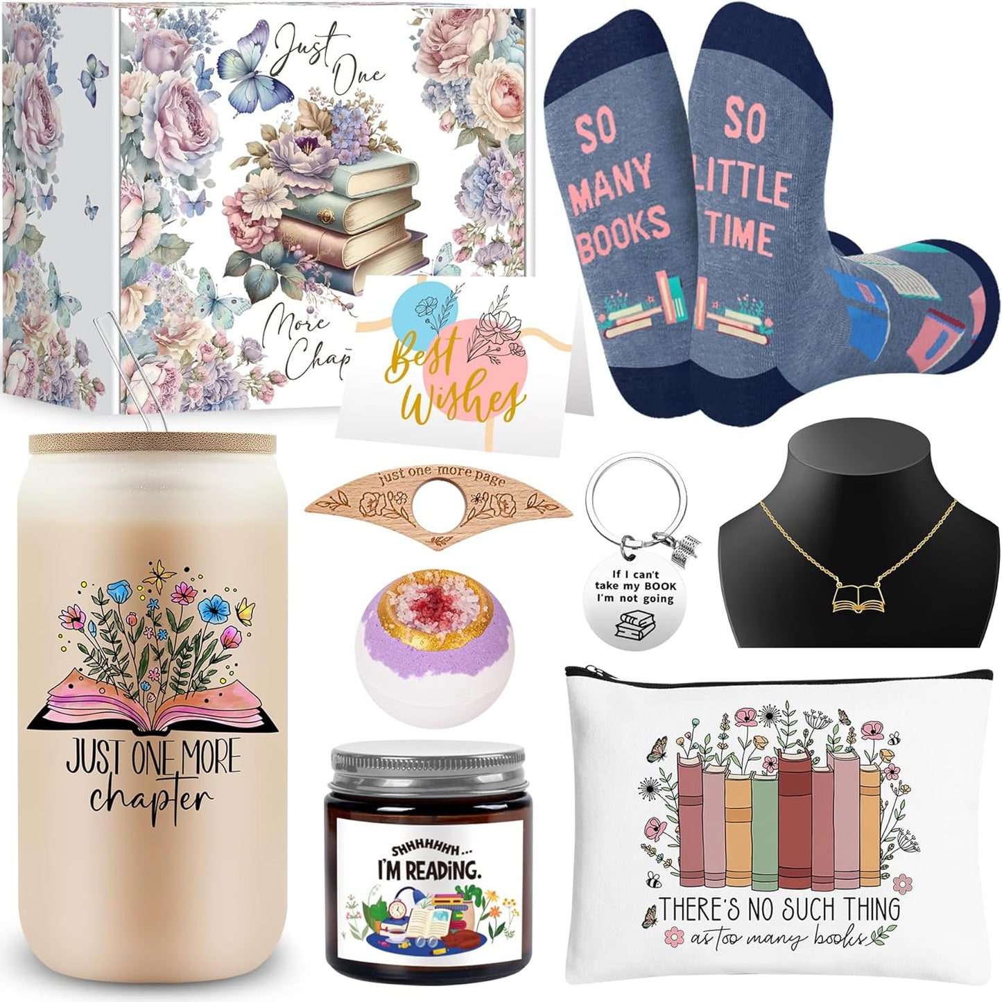 9 PCS Book Lovers Gifts for Women, Bookish Gifts for Readers, Librarians, Bookworms, Book Themed Gifts, Mothers Day, Birthday Gifts, Christmas Gifts for Book Reading Lovers, Girl Friend, Women