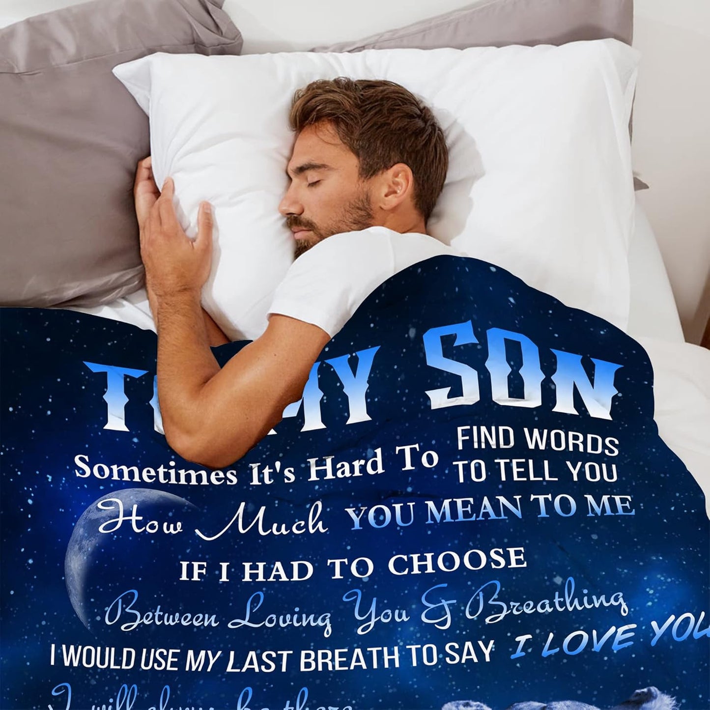 Son Gifts Blanket 60"X 50" - to My Son - Son Gifts from Mom - Funny Gifts for Son Blanket - Best Birthday Gift Ideas for Son - Gifts for Grown Son - Son Gift from Mother Blankets for Christmas