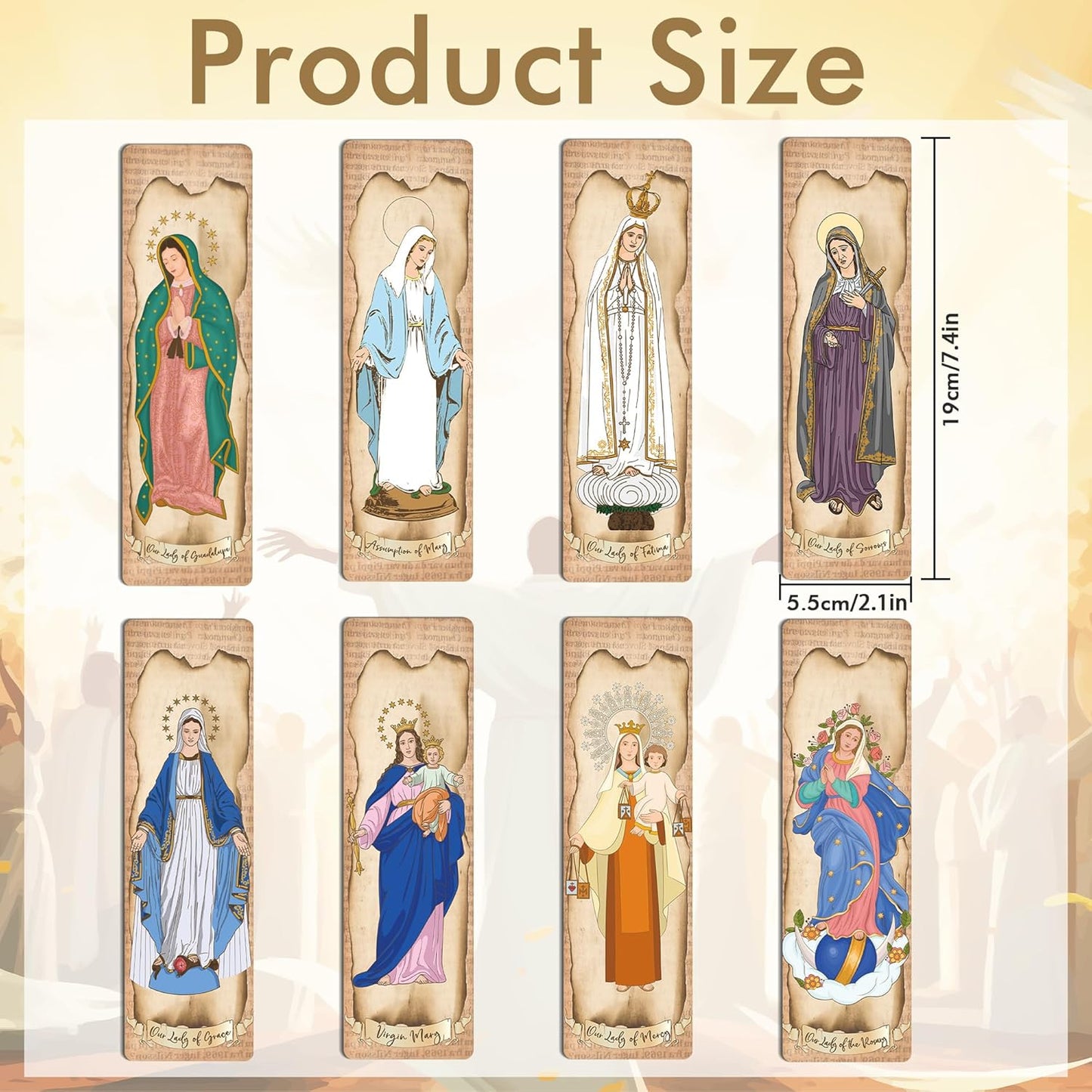 Religious Bible Catholic Bookmarks, 48 Pcs Virgin Mary Christian Book Markers, Scripture Bible Study Gifts for Women Men Book Lovers