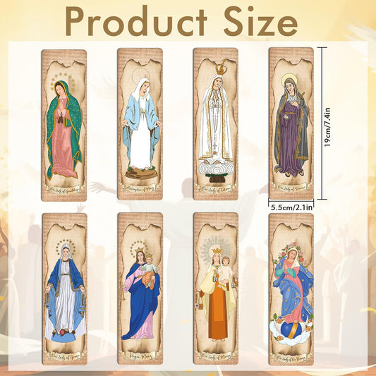 Religious Bible Catholic Bookmarks, 48 Pcs Virgin Mary Christian Book Markers, Scripture Bible Study Gifts for Women Men Book Lovers