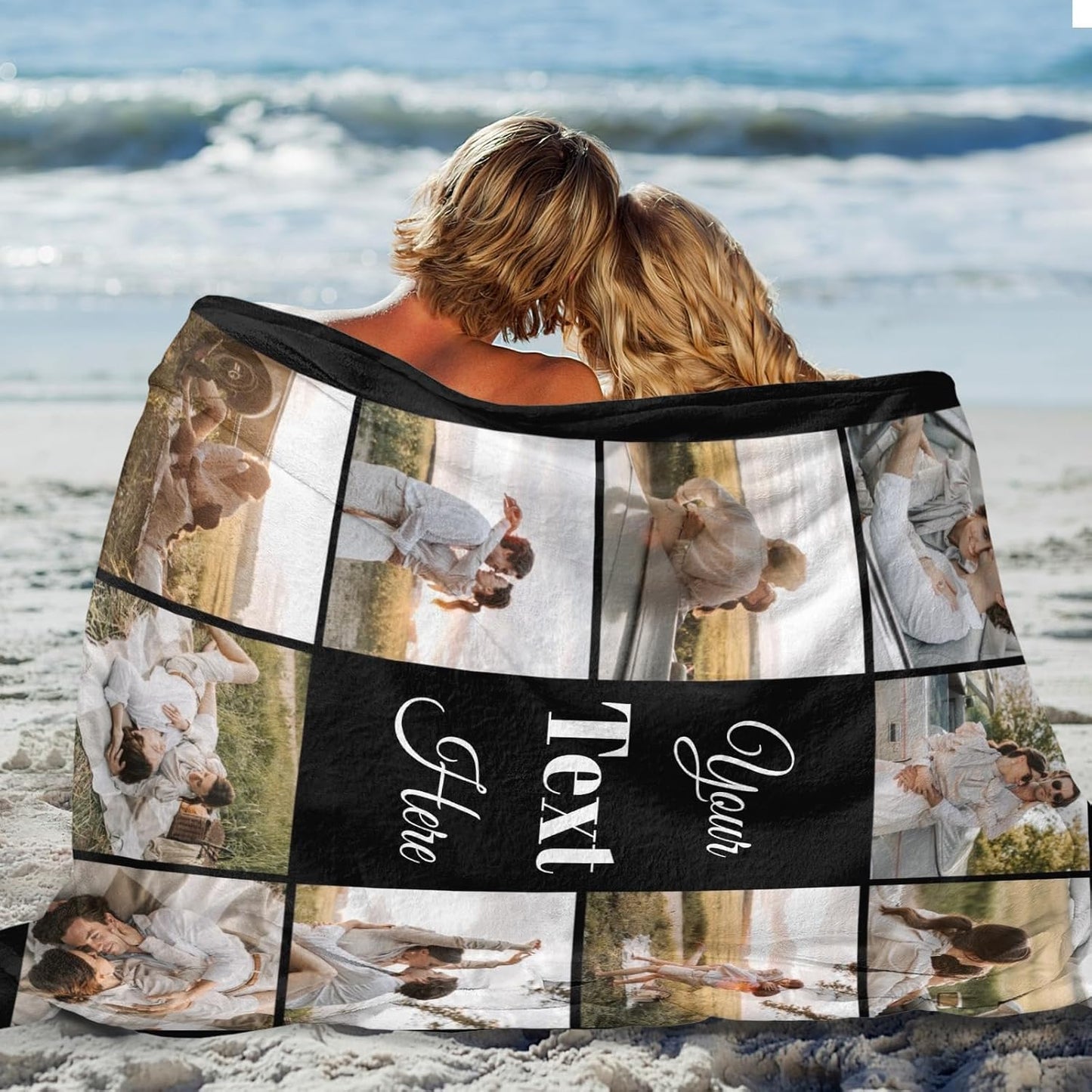 Custom Blanket with Picture Customized Blankets with Photos Personalized Gifts for Birthday Anniversary Christmas New Year, 10 Photos, 60x80 Inch(Minky Fleece)