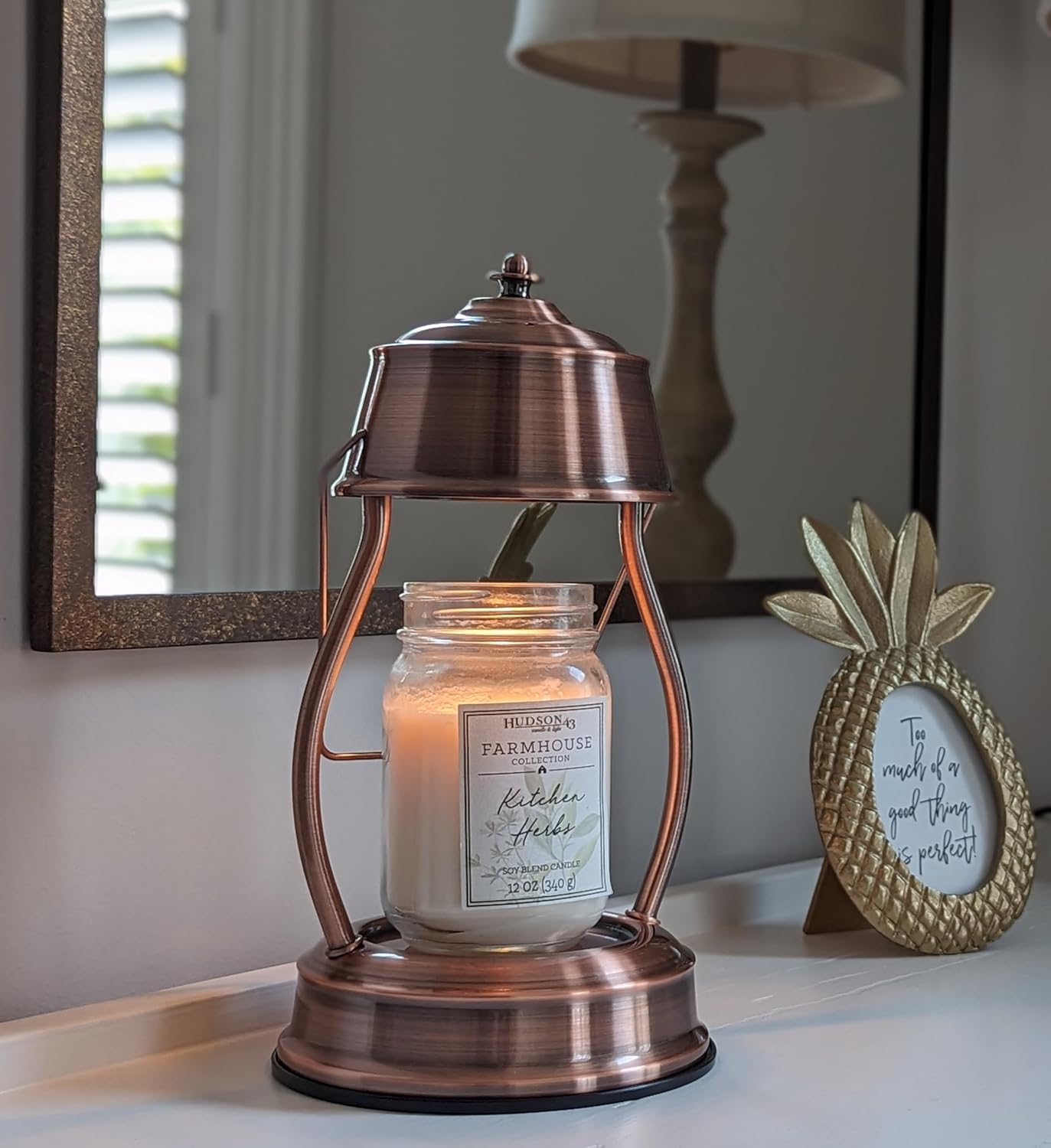 Our Copper Candle Warmer Lamp for Top-Down Scented Jar Candle Melting Will Compliment Your Home Decor. Add to Your Room Decor Aesthetic, Bedroom Decor, Living Room Decor. Gifts for Mom & Friends.