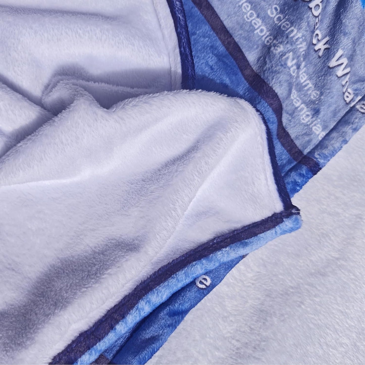 Whale Blanket, Super Soft Cozy Blue Whales Blanket, Twin Size Ocean Animals Fleece Blanket, Throw Blanket for Baby Kids Adults (Whale 4, 48"x60")