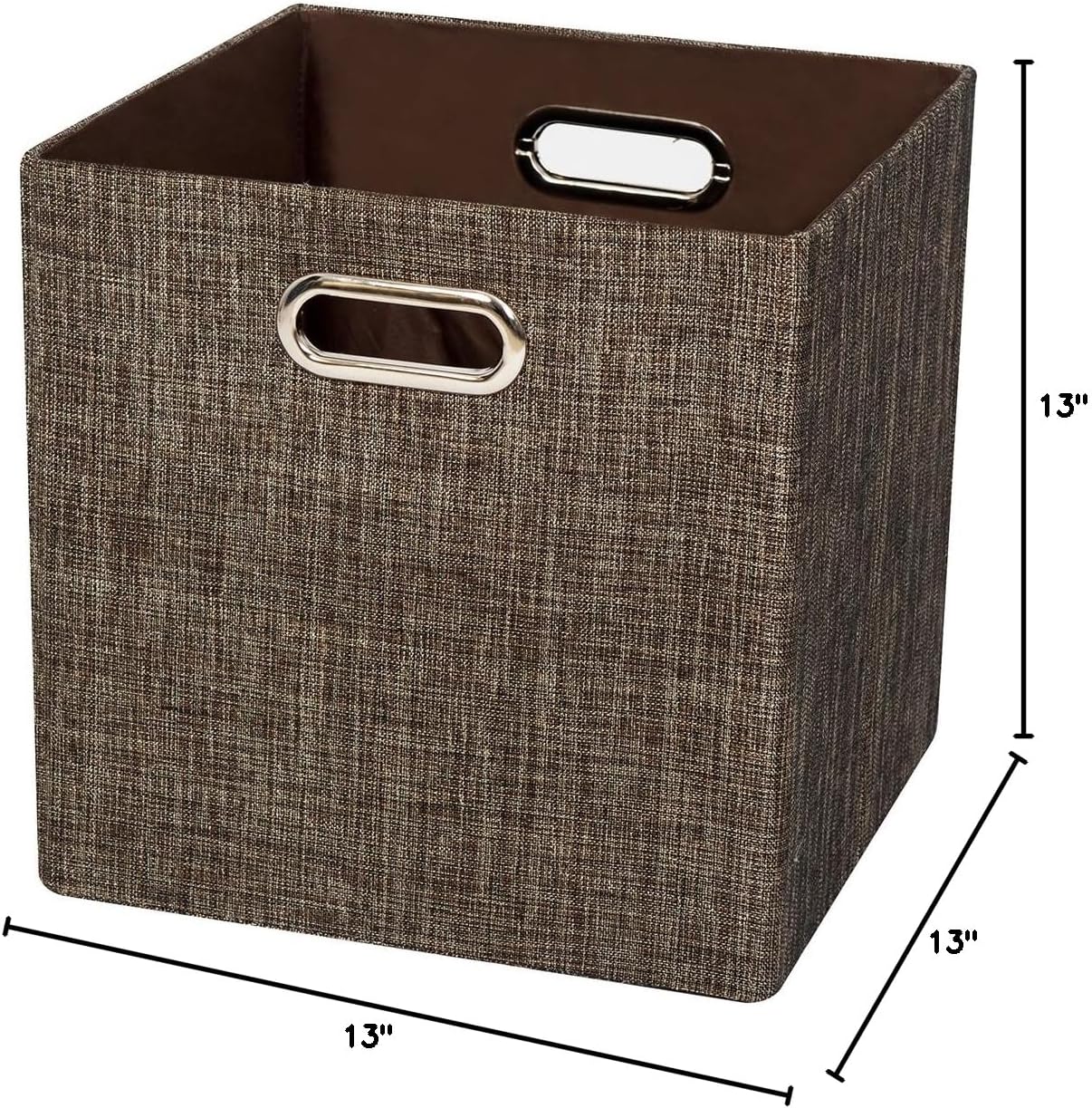 Posprica Storage Bins Cube Containers Boxes,Thick and Heavy Duty Fabric Drawers, 11×11 inch- Set of 4,Brown