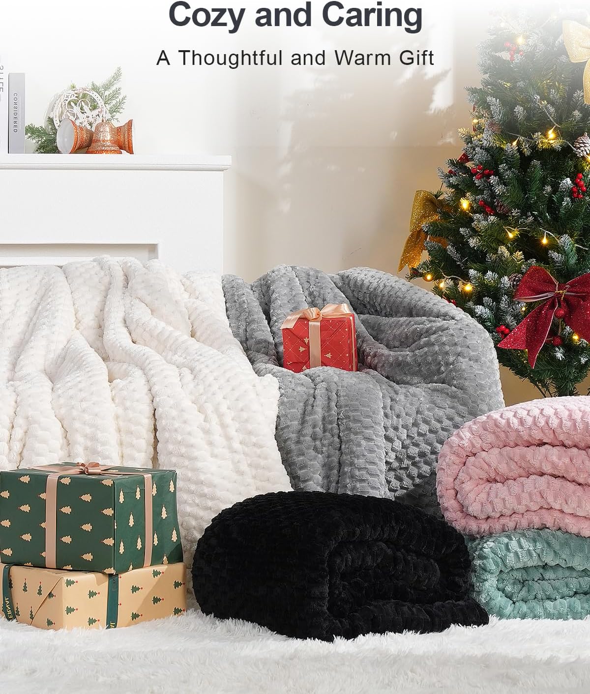 Super Fuzzy Soft Fleece Sherpa Weighted Blanket 15 lbs for Adults, 3D Imitation Turtle Shell Luxury Weighted Throw for Better Sleep, Dual Sided Cozy Heavy Blankets for Couch Bed, Pink, 60" x 80"