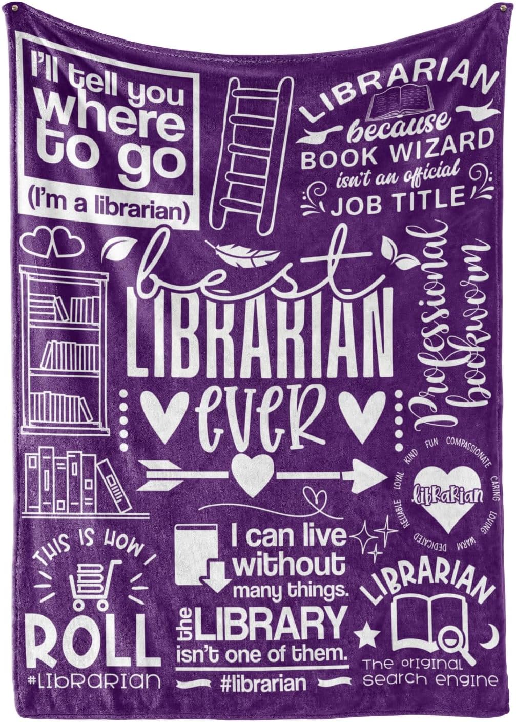 Librarian Gifts for Women Men, Flannel Blanket Throws for Librarians for Appreciation Day, Christmas, Retirement (50"x 65")