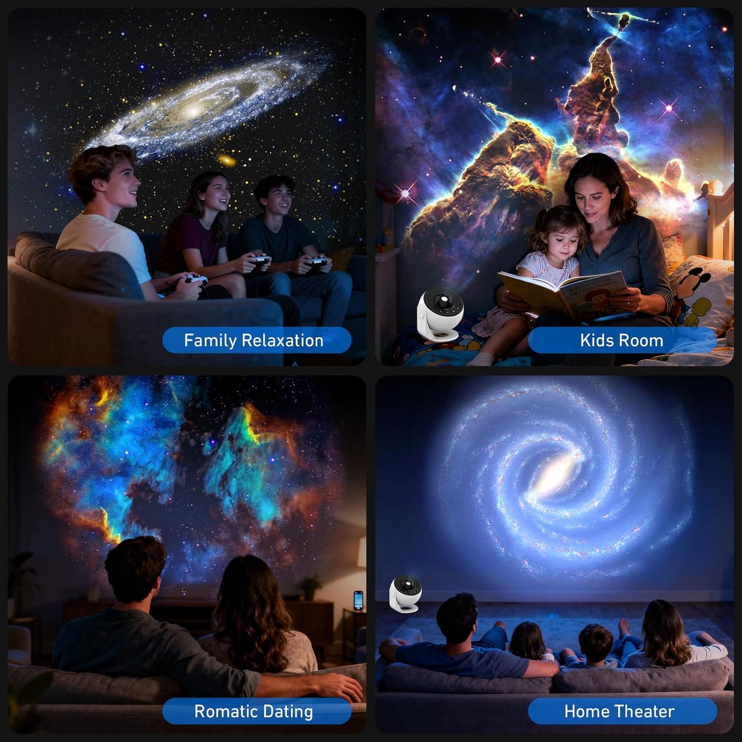 Galaxy Projector Pro, 13 in 1 Home Planetarium Galaxy Projector for Bedroom, Star Projector Galaxy Light with Timer, Adjustable Focus Night Light Projector