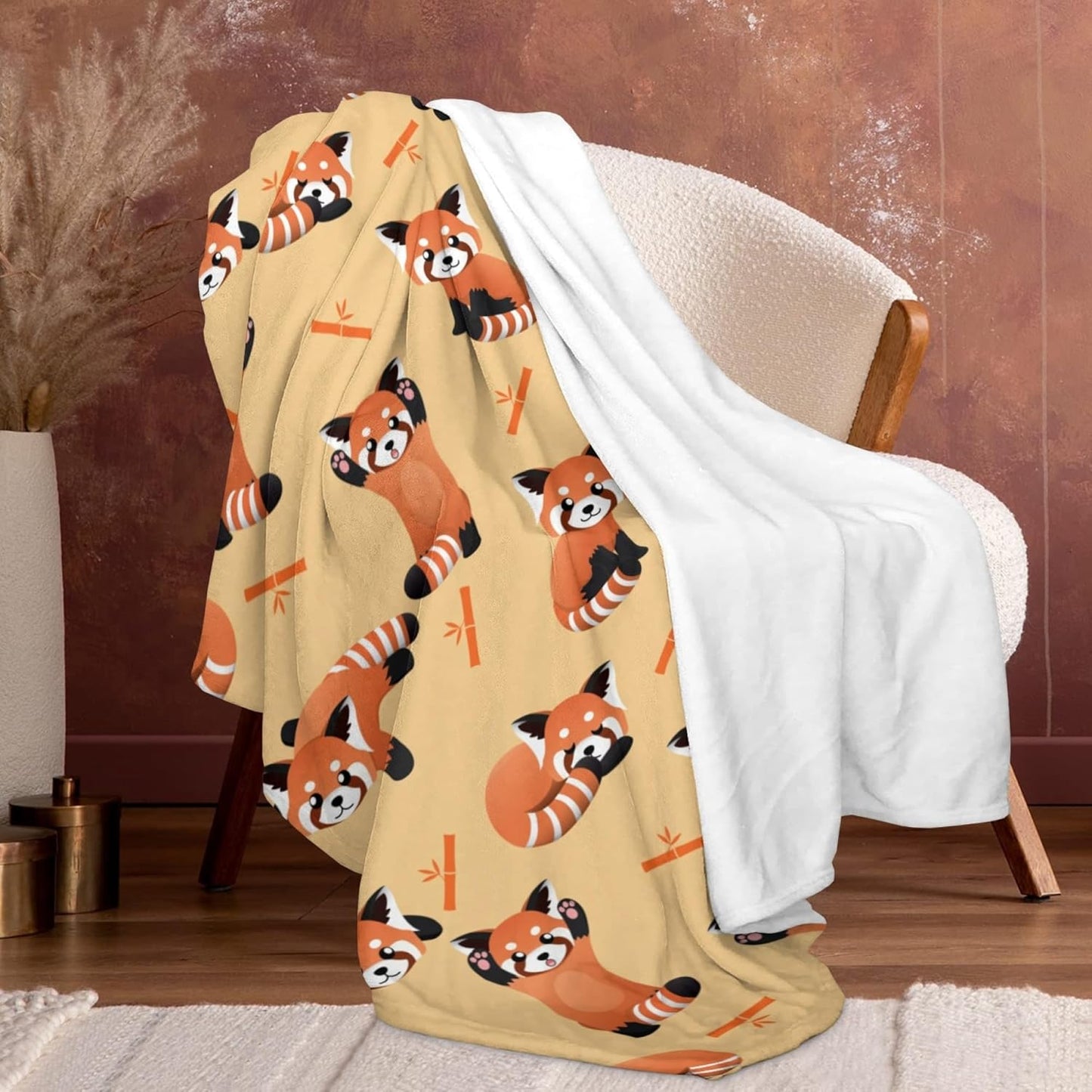 Red Panda Ultra Soft Blanket, Cute Animal Red Panda Cartoon Fuzzy Flannel Throw Blanket Cozy Plush Blanket for Couch Home Bed Kids Adult Christmas Birthday Gifts Travel Office Blanket 80x60 inches