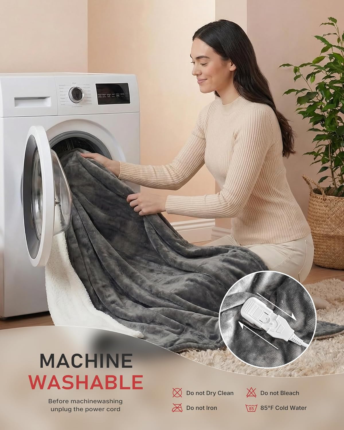 Heated Blanket, 50”x60” Throw Size Electric Blanket with Auto Shut-Off, Ultra Soft Flannel Fleece Fast Heating Blanket, Overheat Protection, Machine Washable for Home & Bedroom