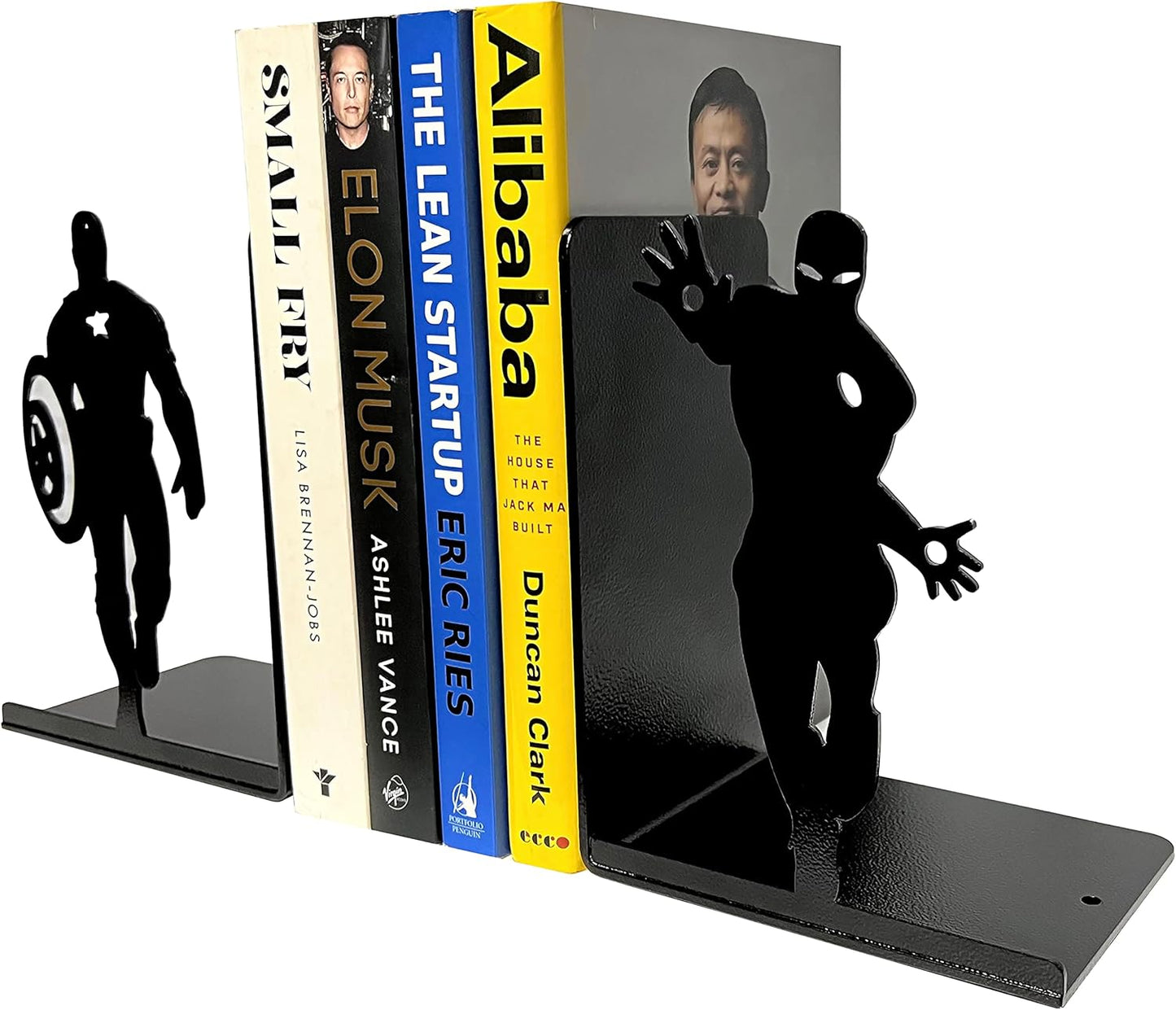 Superhero Bookends | Decorative Bookends for Shelves | Non-Skid Book Holders for Shelves, Table | Unique Home/Office Decor | Heavy Bookends| Metal Book Ends| 7x5.5x4 Inches Each