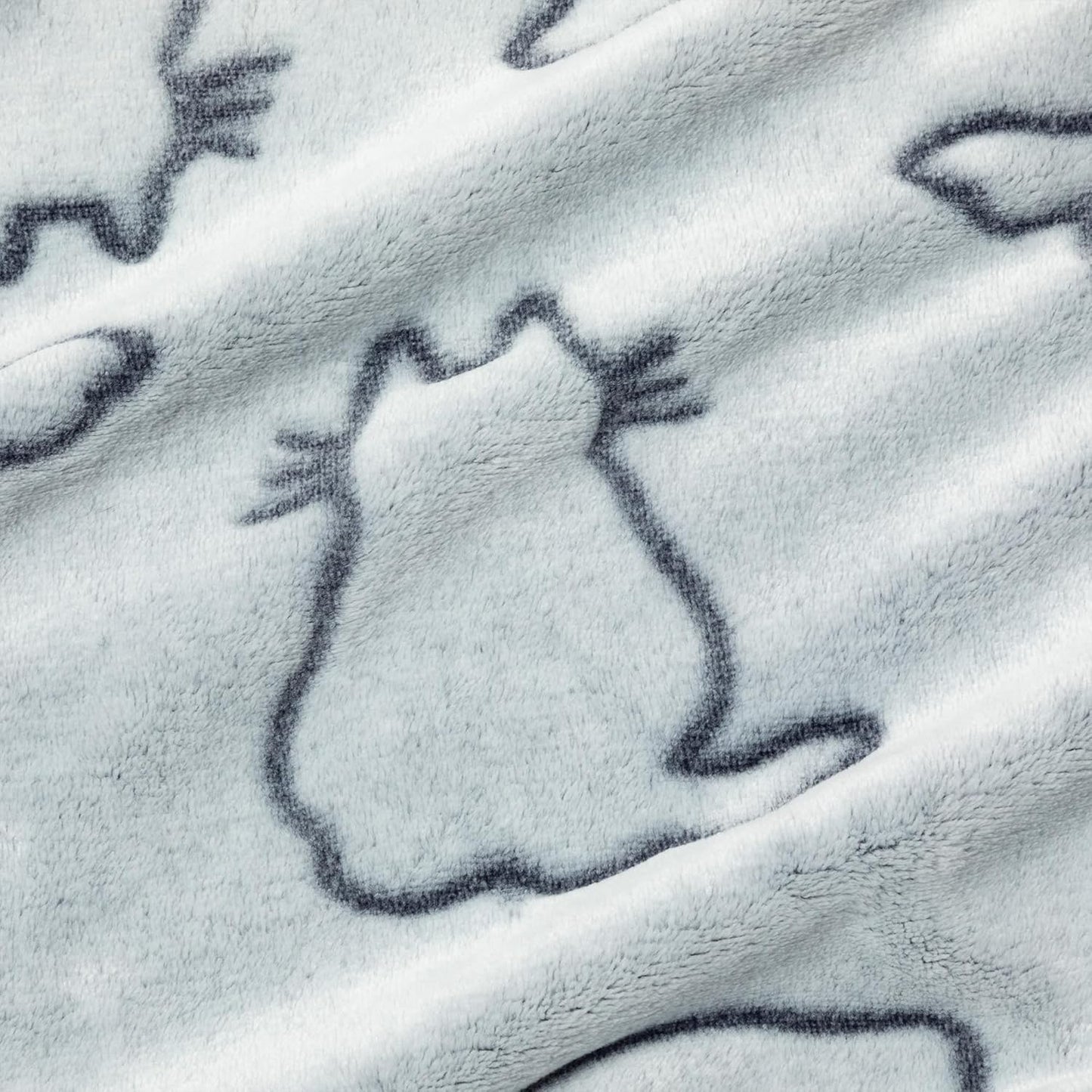 Pet Love Themed Jacquard Super Cozy and Soft Fleece Throw Blanket Cat or Paw Print Pattern Gift for Animal Person (Cat)