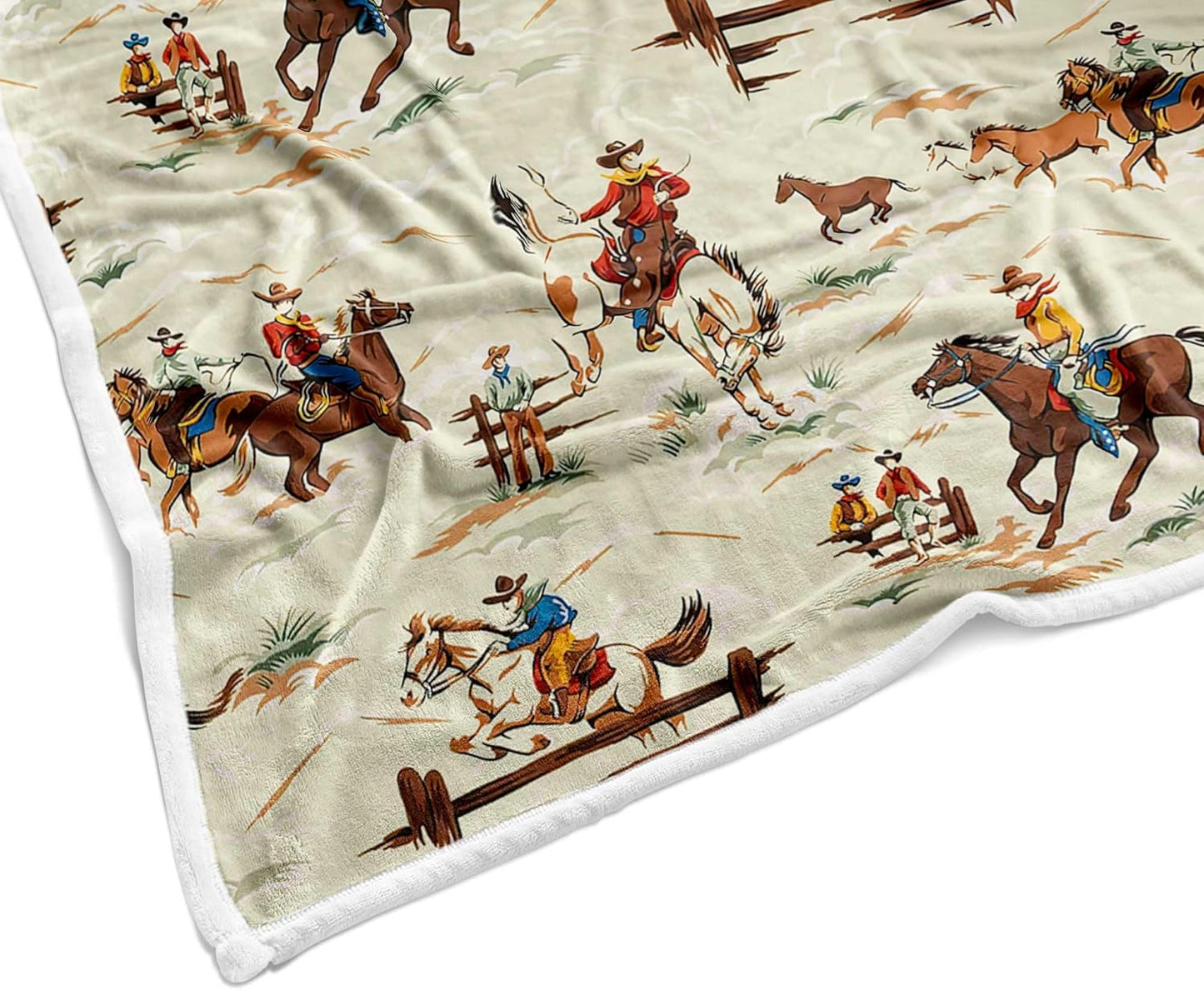 Western Cowboy Throw Blanket, Native American Boho Throw Blanket for Couch Sofa Bed, Warm Cozy Fleece Flannel Throws and Blankets Livingroom Bedroom Decor 50"x60"