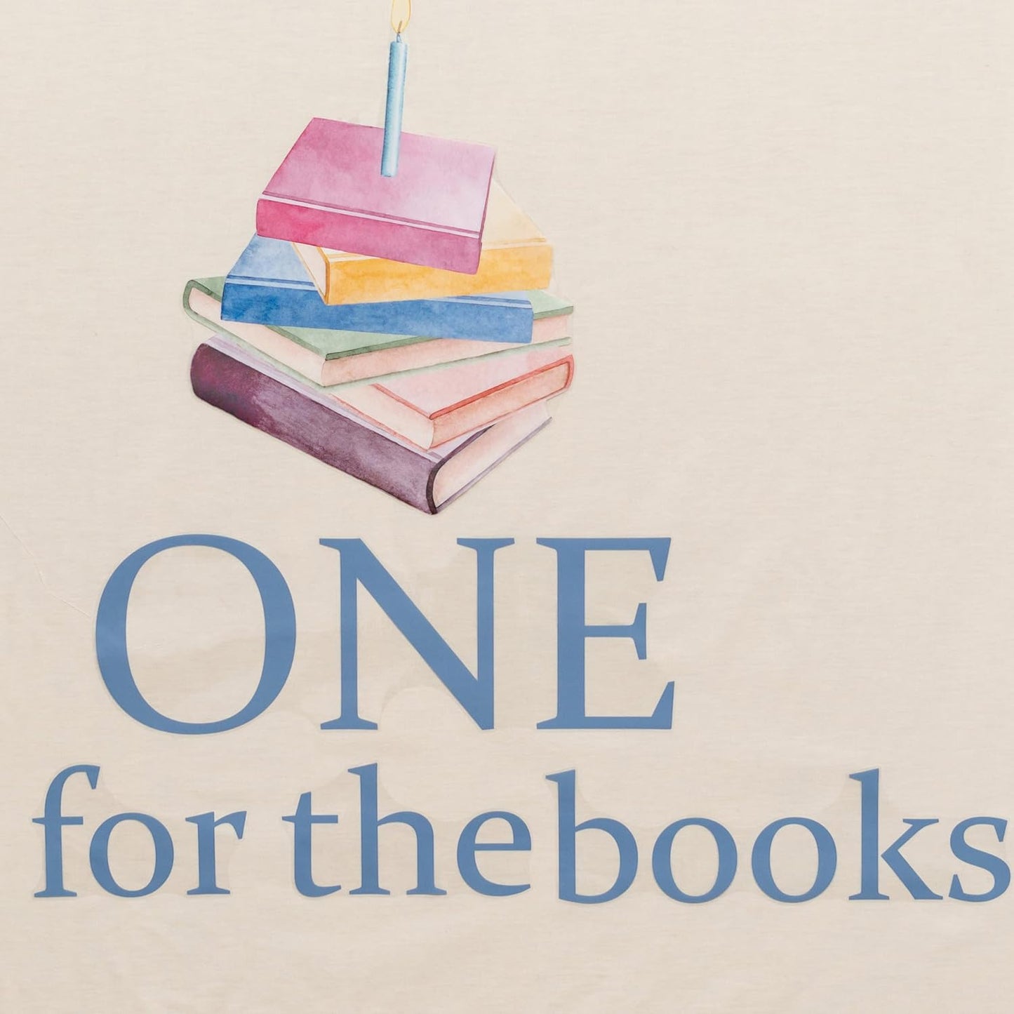 Upfirst One for Books Decal - Storybook 1st Birthday Decoration,Reading Library fi rst Birthday Decor for Girls or Boys,Books Sign Decal for Balloons Arch Backdrop (blue book decal)