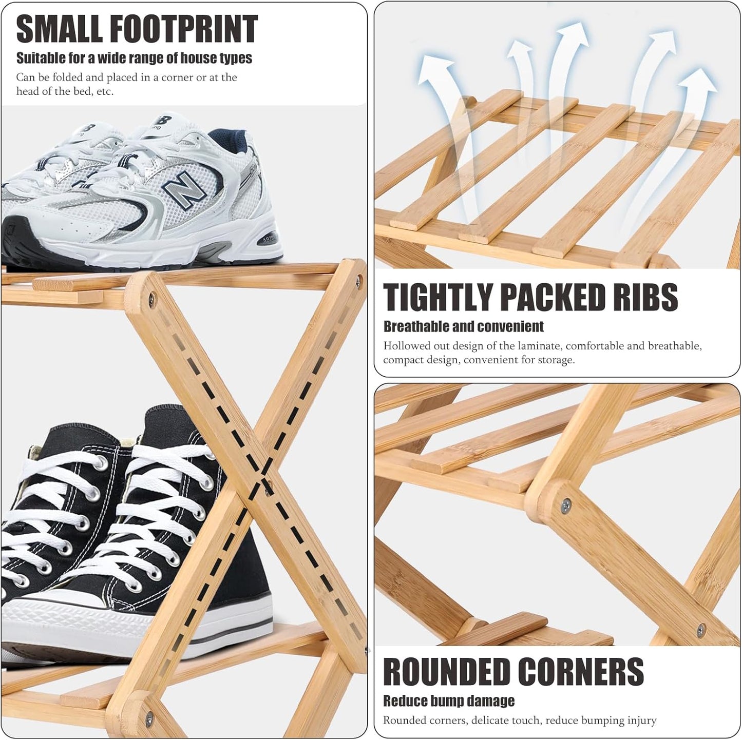 Vertical Narrow Shoe Rack, 7 Tier Portable Folding Shoe Storage Rack, Without Installation Free Standing Shoe Rack for Corridors, Bedrooms Living Room Corner and Small Spaces (7 Tier)