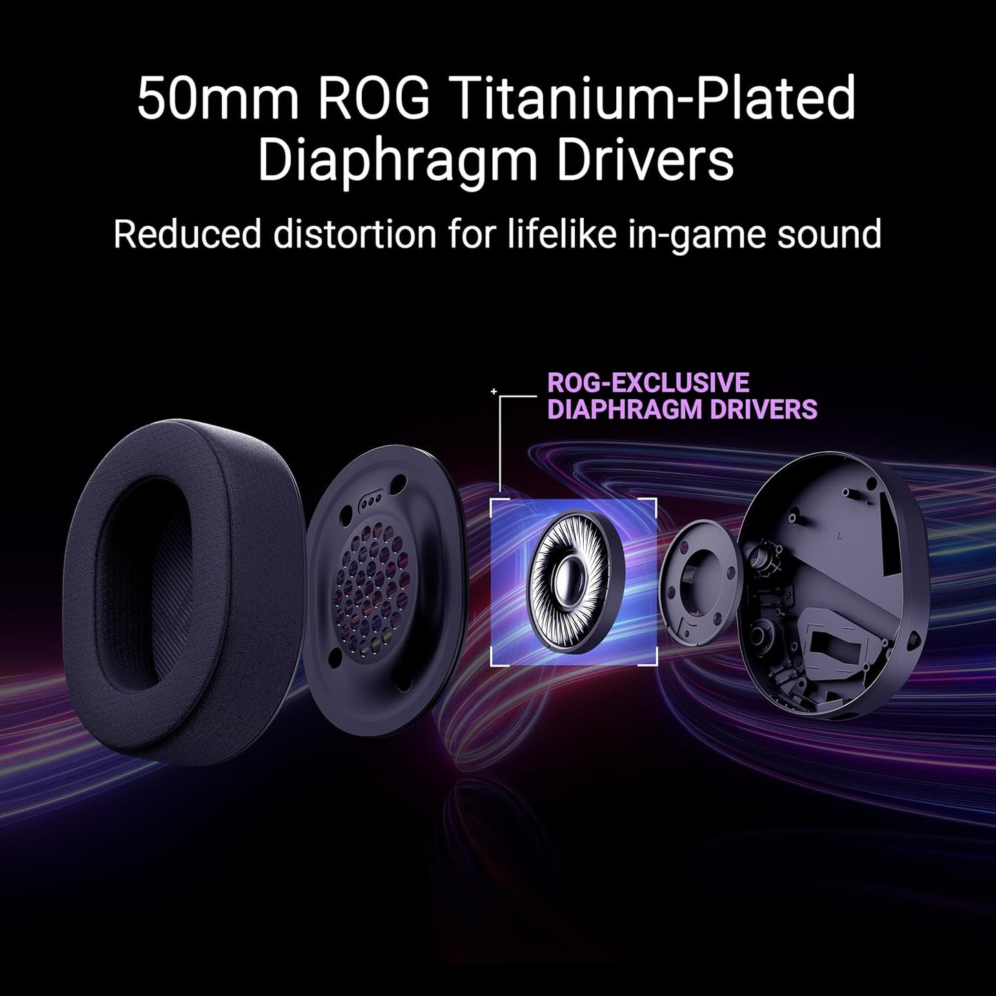 ASUS ROG Pelta Wireless Gaming Headset with Detachable Mic – Tri-Mode (BT, 2.4GHz, USB-C) 50mm Titanium-Plated Drivers, 70Hr Battery, Ergonomic, Lightweight, for PC, PS5, PS4, Switch, Mobile - Black