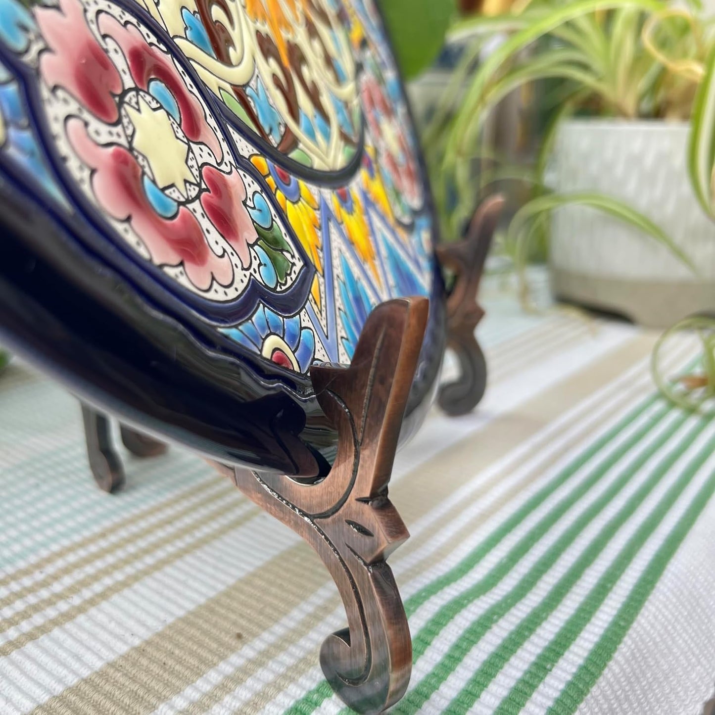 Thorness Set of 4 of Large 10 inch Metal Easel Antique Copper Finish | Plate holder | Display stand | Metal Frame Holders for Photo Pictures Decorative Plate Dish | 25cm (H) x 15cm (Deep)