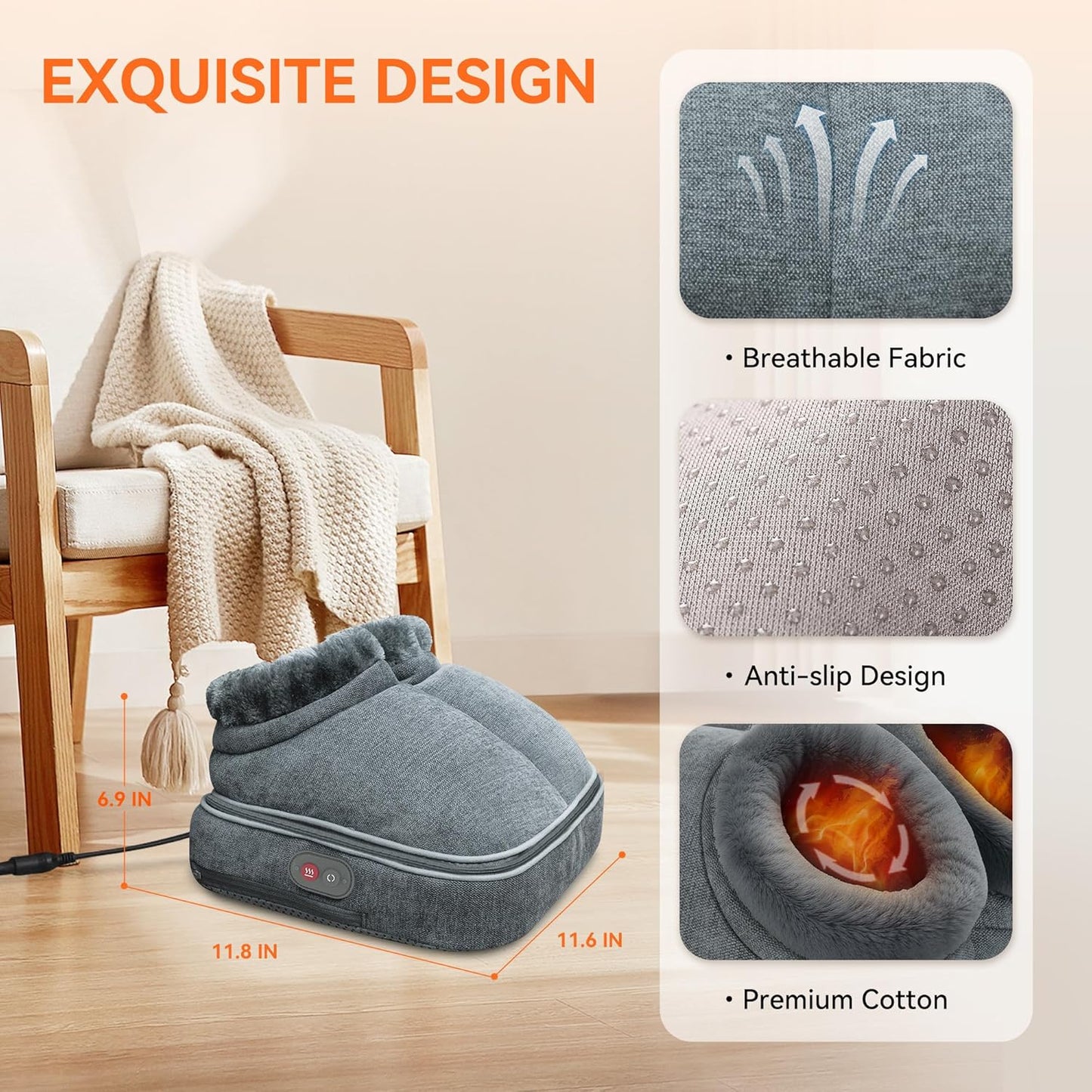 Snailax Shiatsu Foot Massager Machine with Heat, Electric Feet Massage for Deep Kneading Therapy, Plantar Fasciitis Relief and Circulation,Relax for Home or Office Use, Foot Warmers for Women,Men