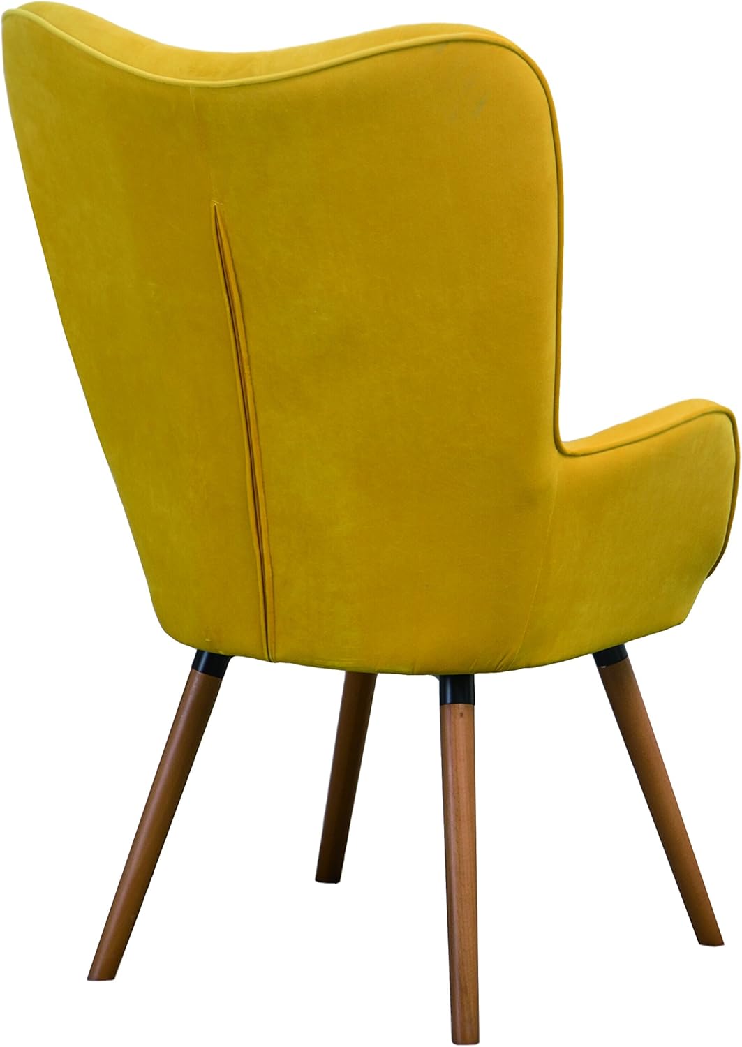 Roundhill Furniture AC155YL Doarnin Silky Velvet Tufted Button Accent Chair, Yellow 30D x 41.5W x 26.8H in