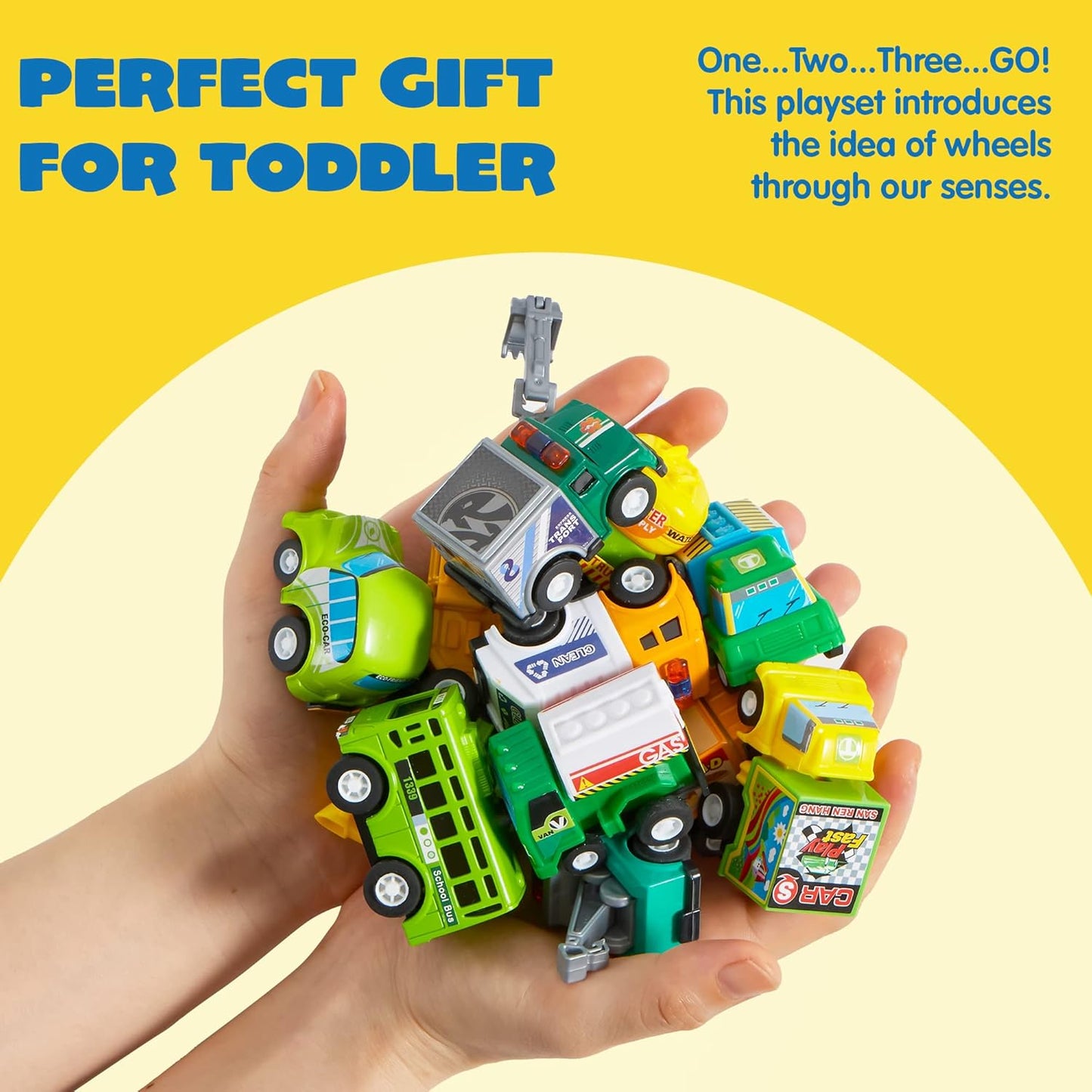 JOYIN 25 Pieces Pull Back Cars and Trucks Toy Vehicles Set for Toddlers, Girls and Boys Kids Play Set, Party Favors, School Gifts, Goodie Bags Stuffers for Kids, Easter Basket