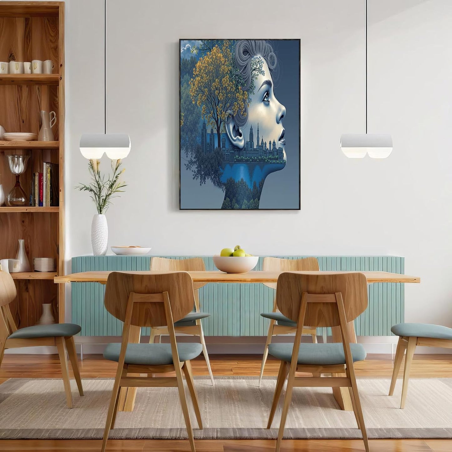 GDJSMIN Abstract Art Texture Wall Art, Adult Female Illustration Poster for Reading Room Living Room Decor 12x 16 inch Unframed