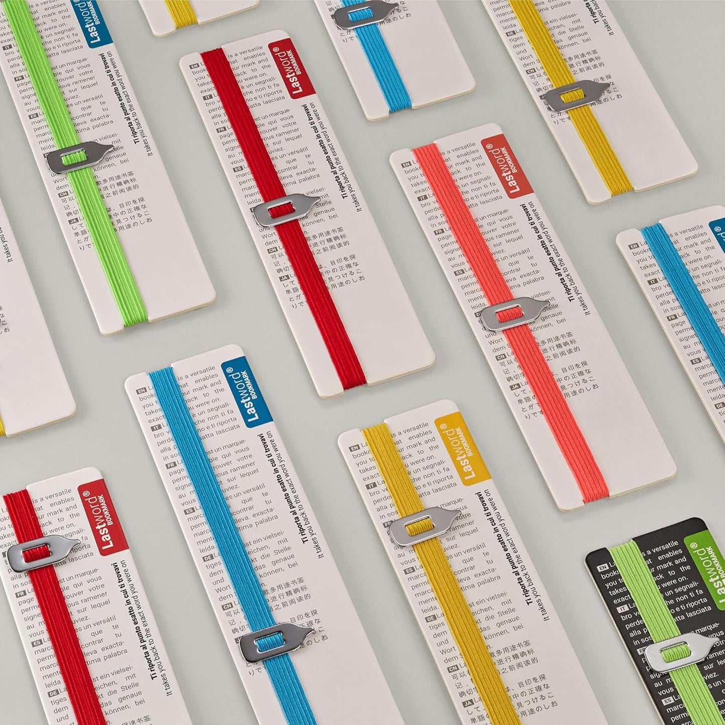 Lastword Elastic Bookmark Perfect for Any Book - Book Markers with Line Pointer Design Made in Italy - Blue