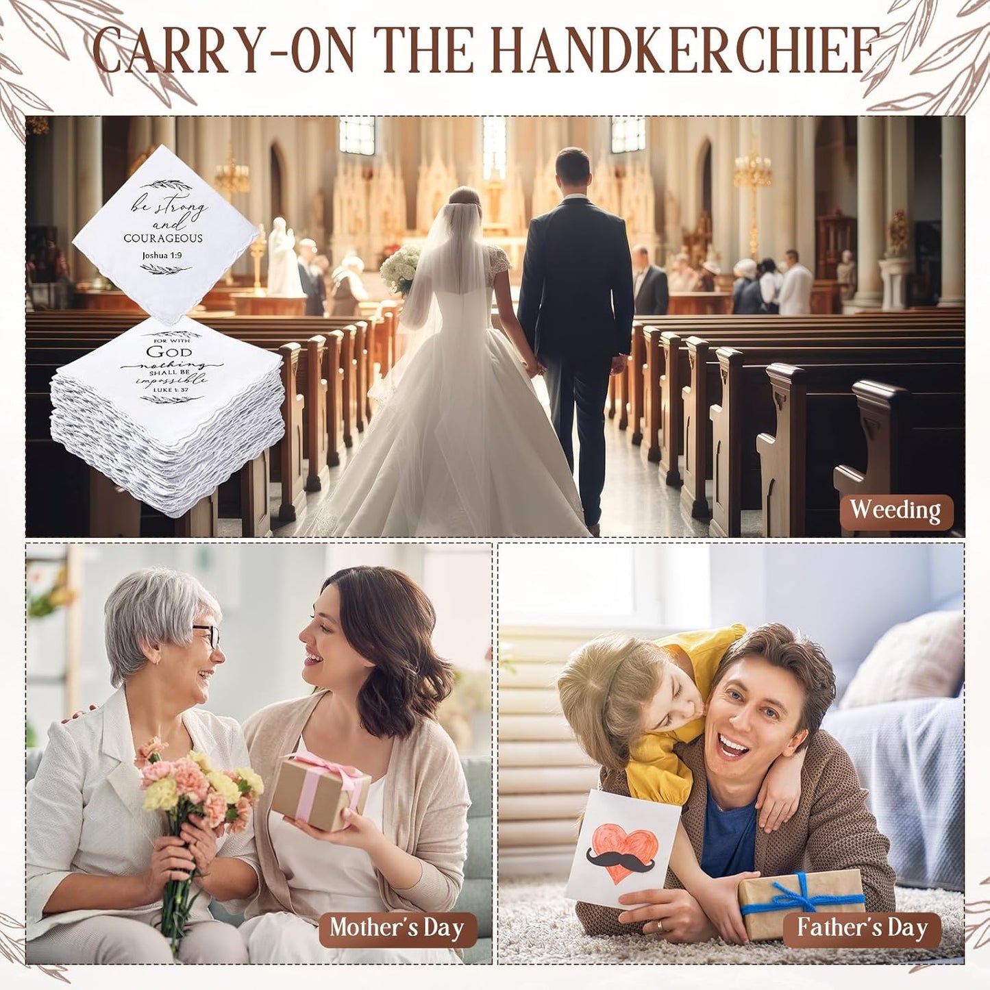 Handkerchiefs for Men Women Easter Christian Bulk Gift Bible Verse Church Religious Gift for Staff Coworker Teacher