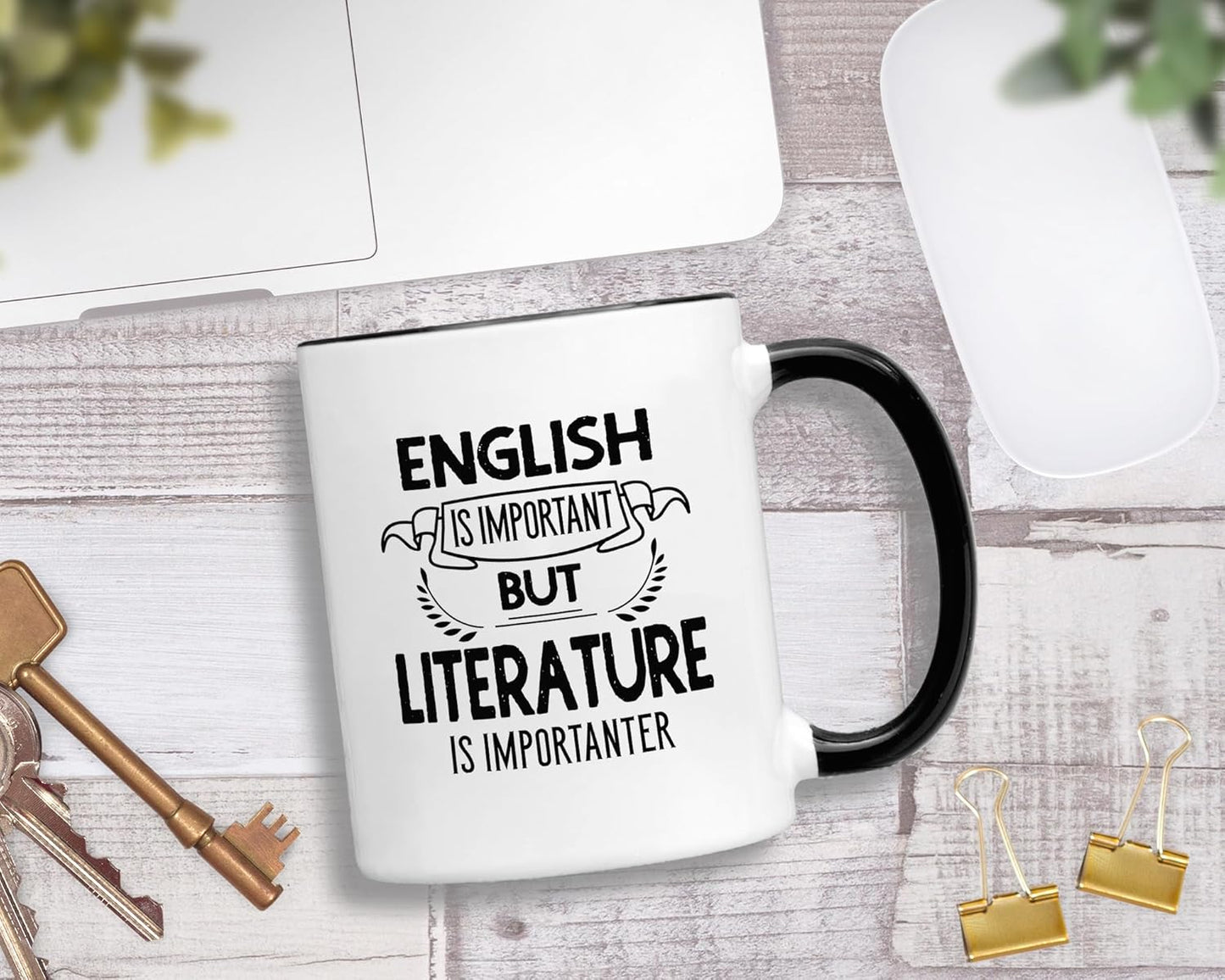 Casitika Literature Mug. English Important Literature Importanter. Funny 11oz Teacher Cup. Gift for Instructors, Students, & School Faculty and Graduation. (Literature)