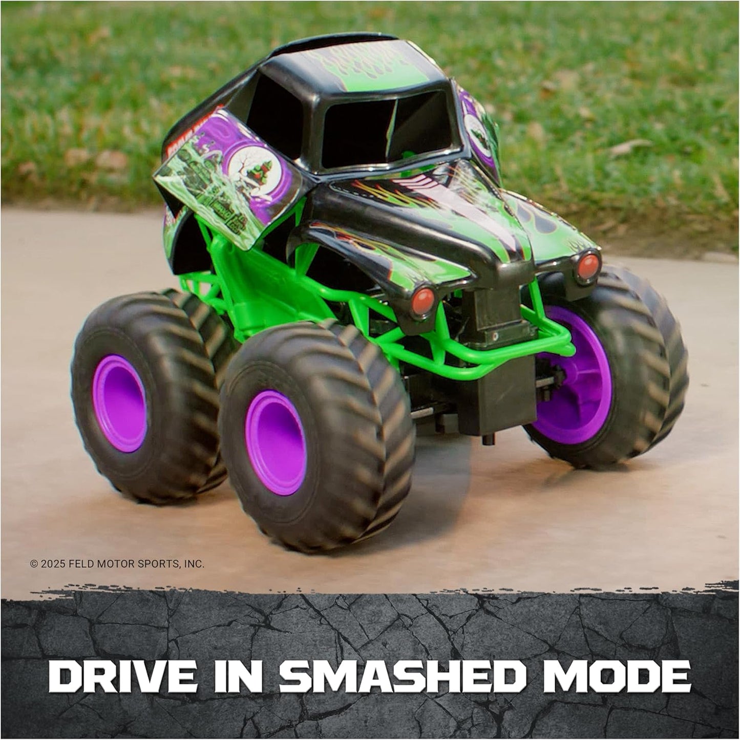Monster Jam, Official Smash & Bash Grave Digger Remote Control Indoor & Outdoor Vehicle, 1:15 Scale Repairable Monster Truck, Kids Toys for Boy and Girls Ages 4 and up