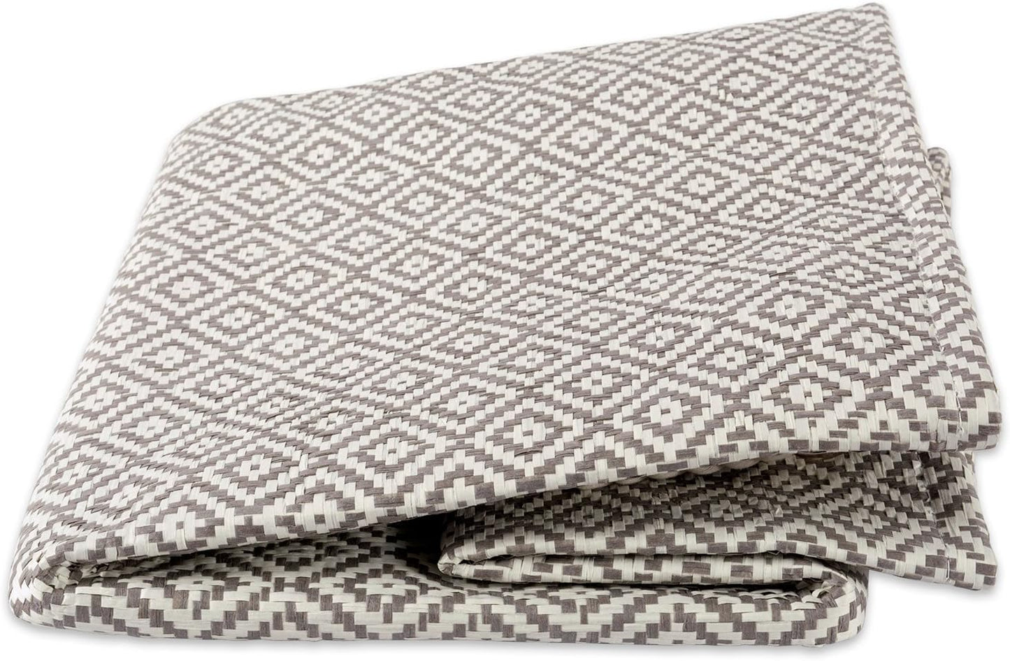 DII Woven Paper Storage Bin, Geo Diamond, Gray, Medium Rectangle