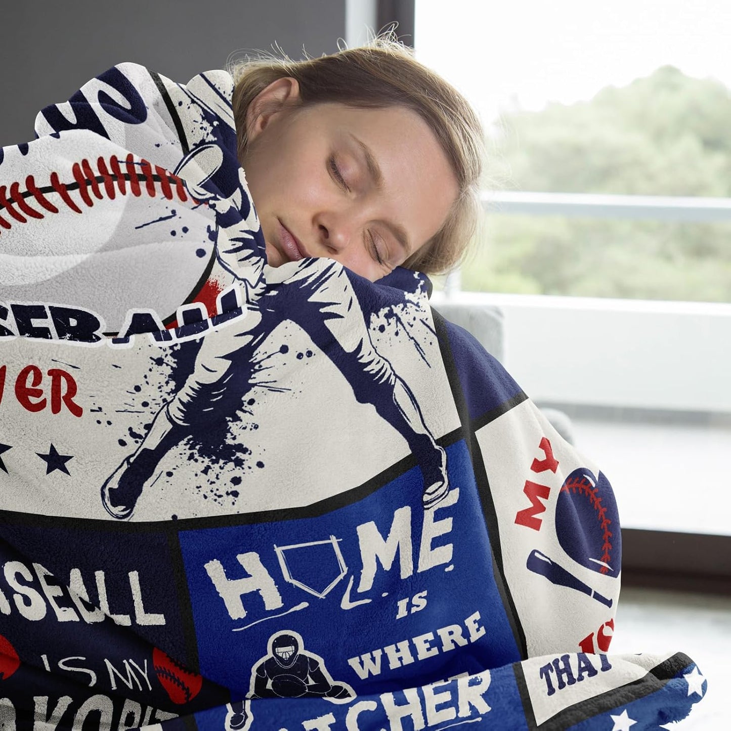 Baseball Gifts Blanket 60"x50", Baseball Gifts for Boys 8-12, Baseballs Gift Decor for Kids Men, Baseballs Coach Present, Cool Presents for Base-Ball Players Lovers Throw Blankets