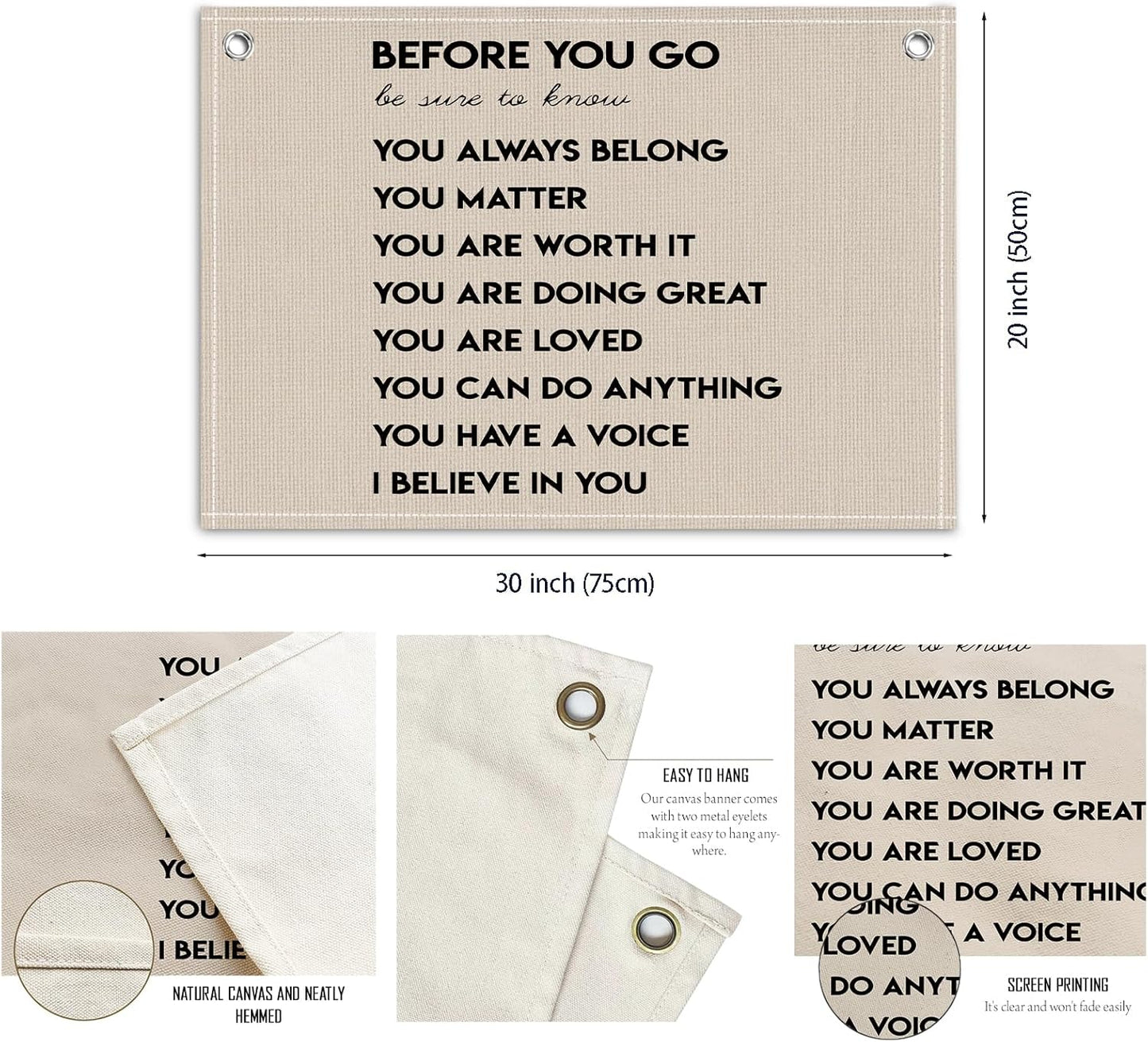 KDHTY Mental Health Positive Affirmations Inspirational Wall Art Decor,Therapist Nurse Office Signs Wall Art Decor For Office Kids Teen Girls Room Bedroom Playroom Wall Decor