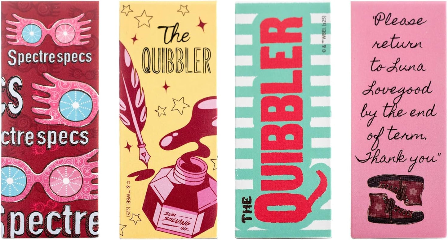 Conquest Journals Harry Potter The Quibbler Magnetic Bookmarks, Set of 4 Page Clips, Sturdy Cardstock Book Markers with Strong Magnets, 1'' x 2.5'', Officially Licensed