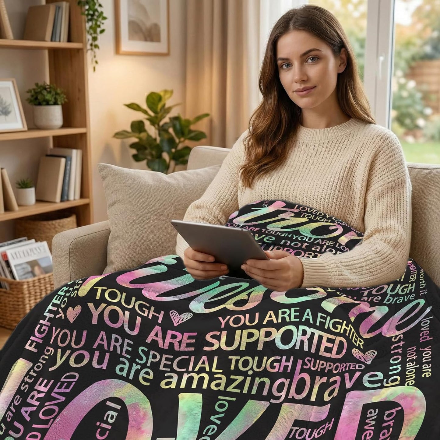 Get Well Soon Blanket – Super Soft Hug Throw for Post Surgery Recovery, Cancer Care & Hospital Gifts for Women & Men, Thinking of You Comfort Gifts 60"x50"