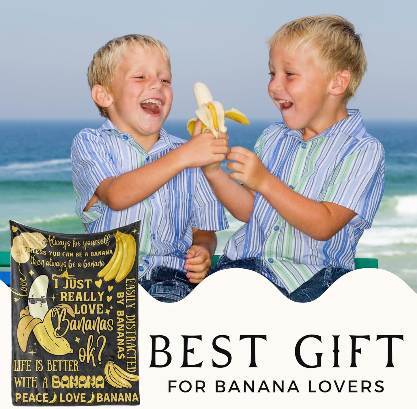 Funny Banana Gifts, Unique Banana Flannel Throw Blanket, 50 x 65 inch, Skin Friendly